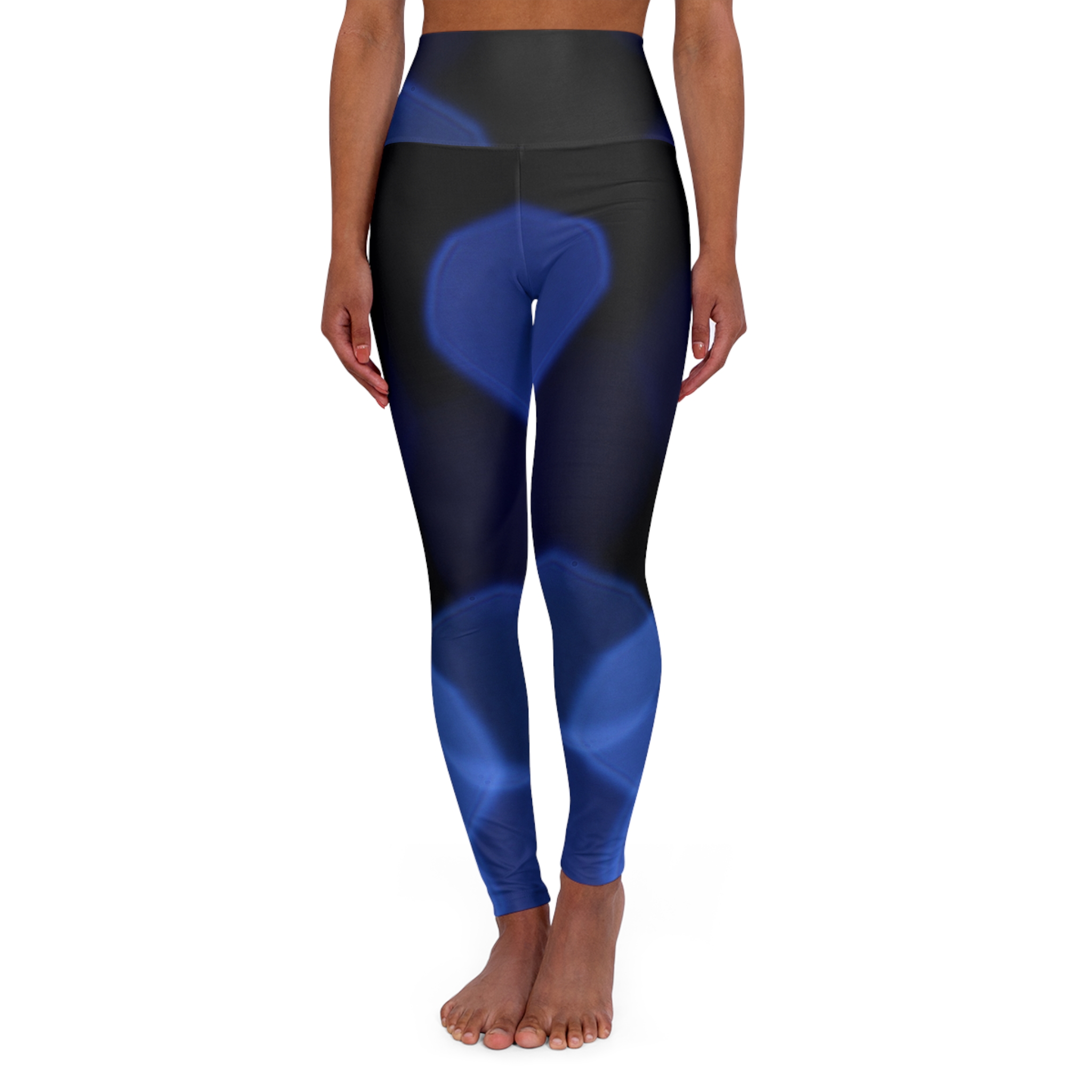 Blue Abstract Yoga Leggings - Image 2