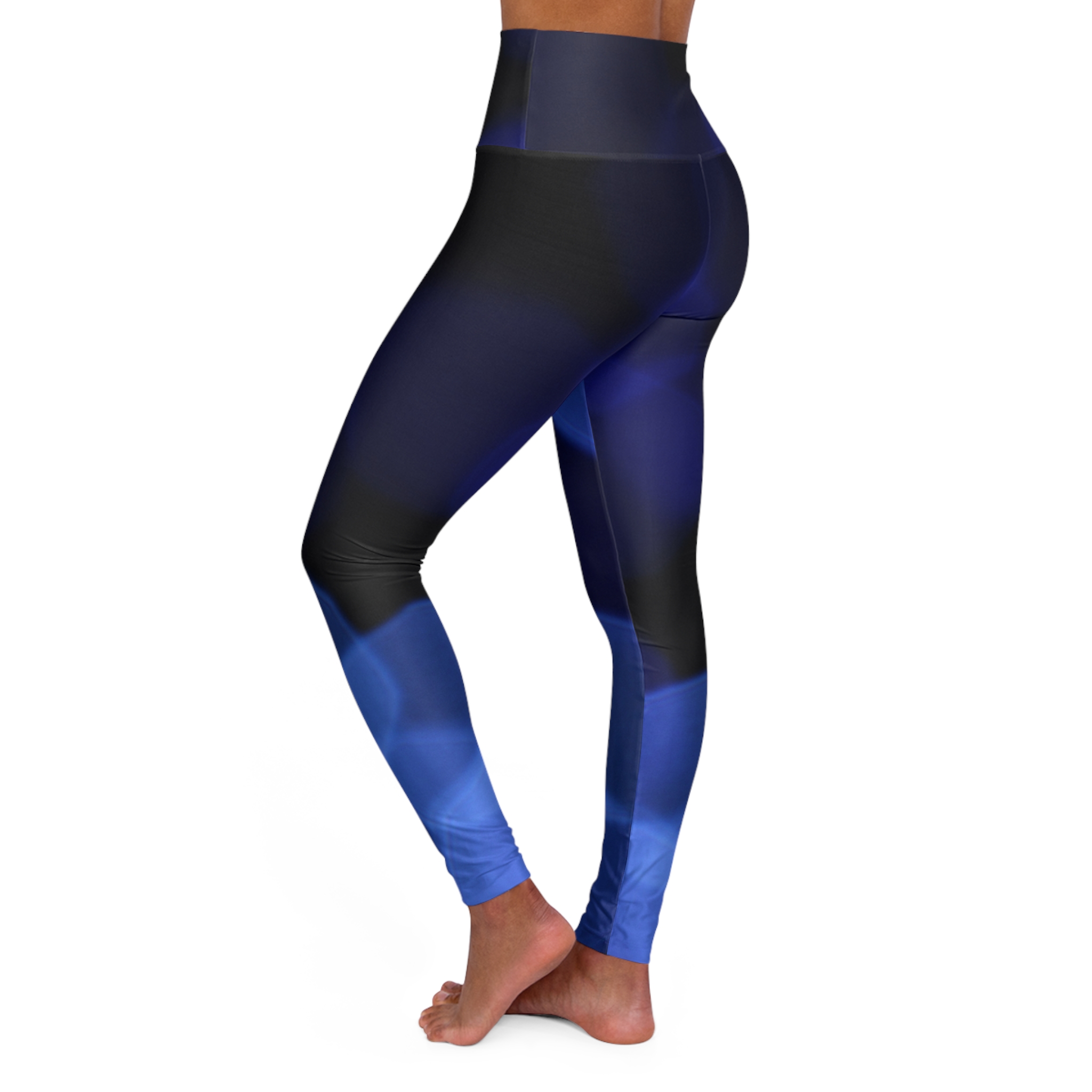 Blue Abstract Yoga Leggings - Image 4