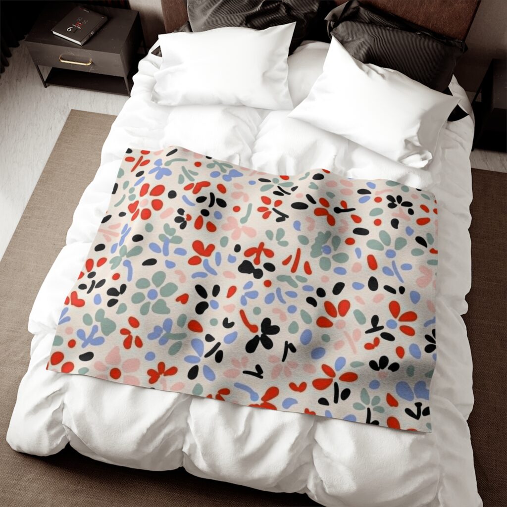 Colorful Abstract Floral Sweatshirt Blanket