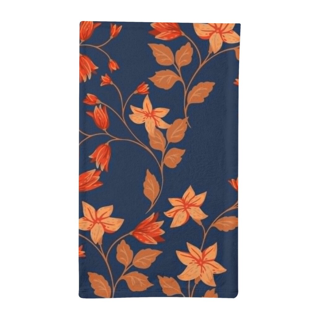 Minky Sleeping Bag – Navy Autumn Floral Pattern