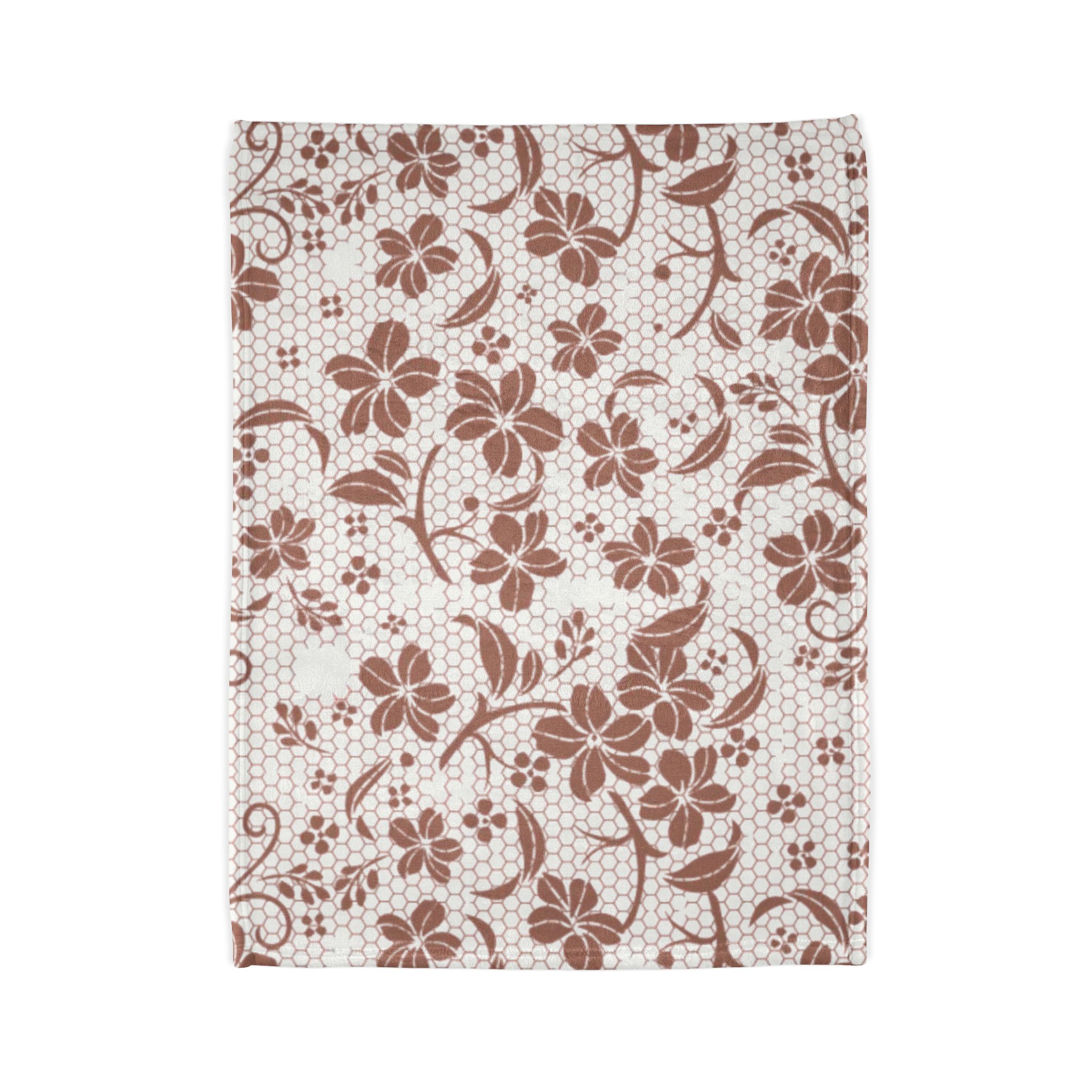 Vintage Brown Floral Pattern Soft Polyester Blanket - Image 6