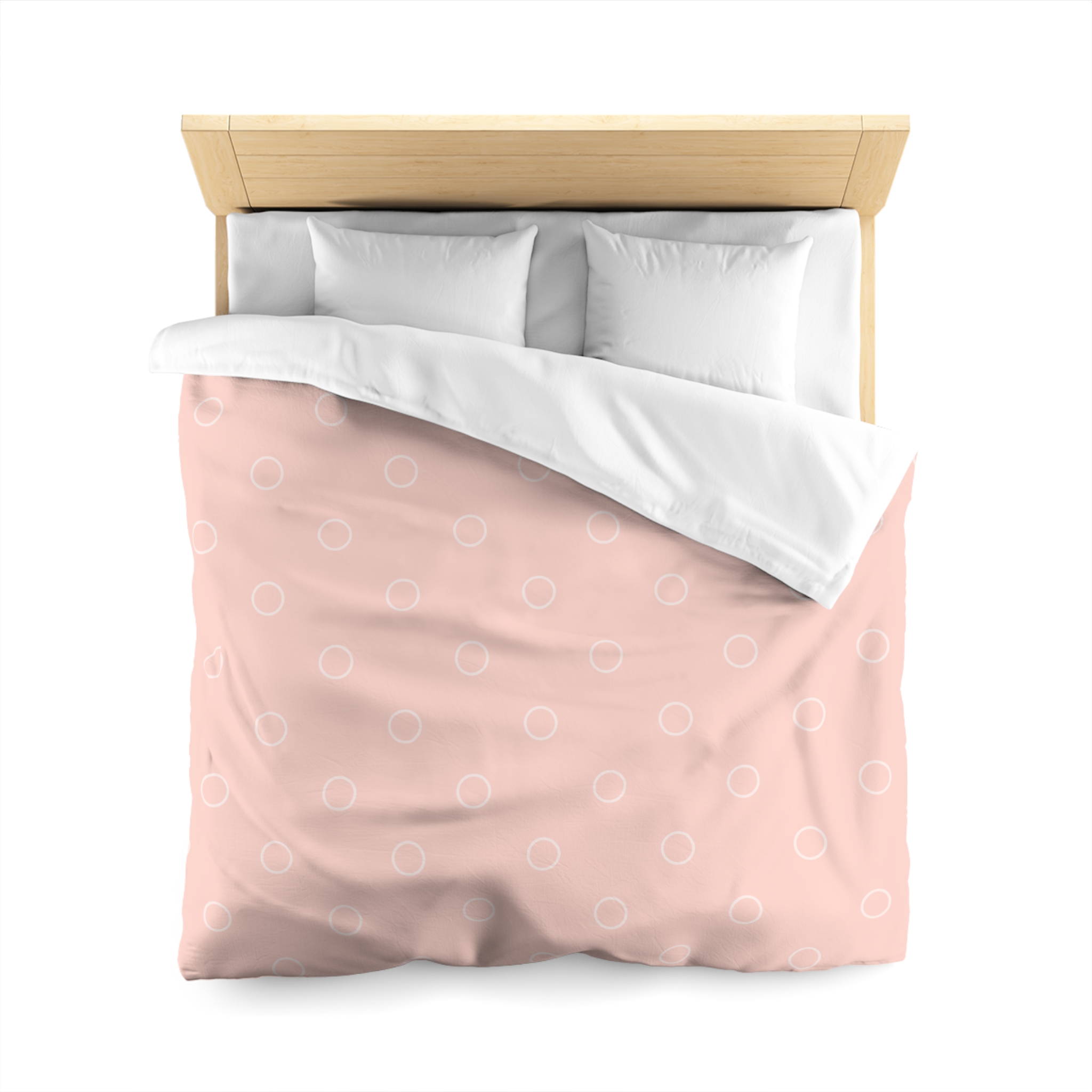 Pink Minimalist Circle Pattern Microfiber Duvet Cover - Image 14