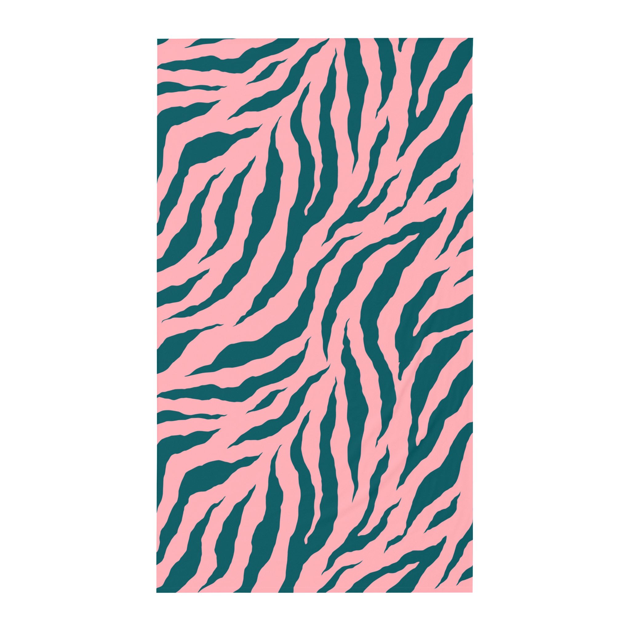 Pink & Teal Zebra Twin Flat Sheet — Bold Animal Print Bedding for Kids & Teens - Image 2