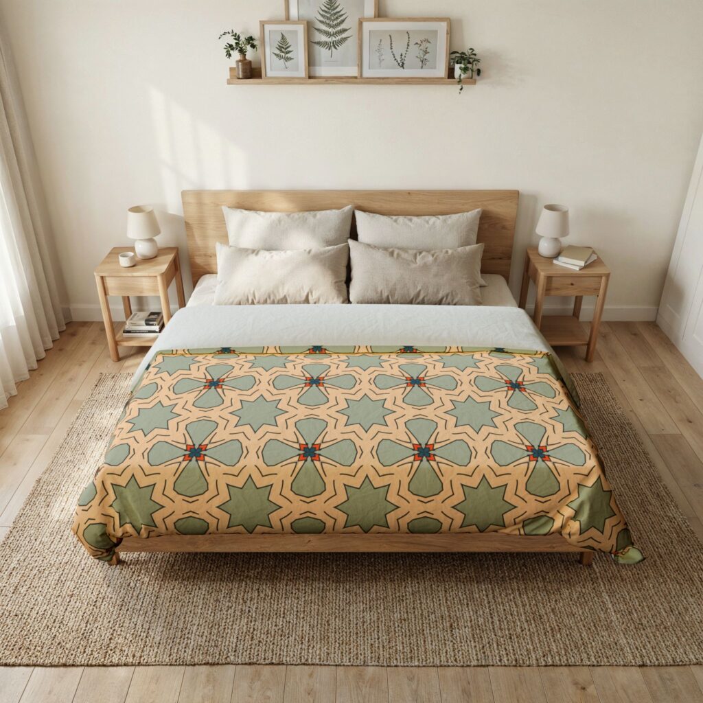 Geometric Boho Pattern Cotton Duvet Cover