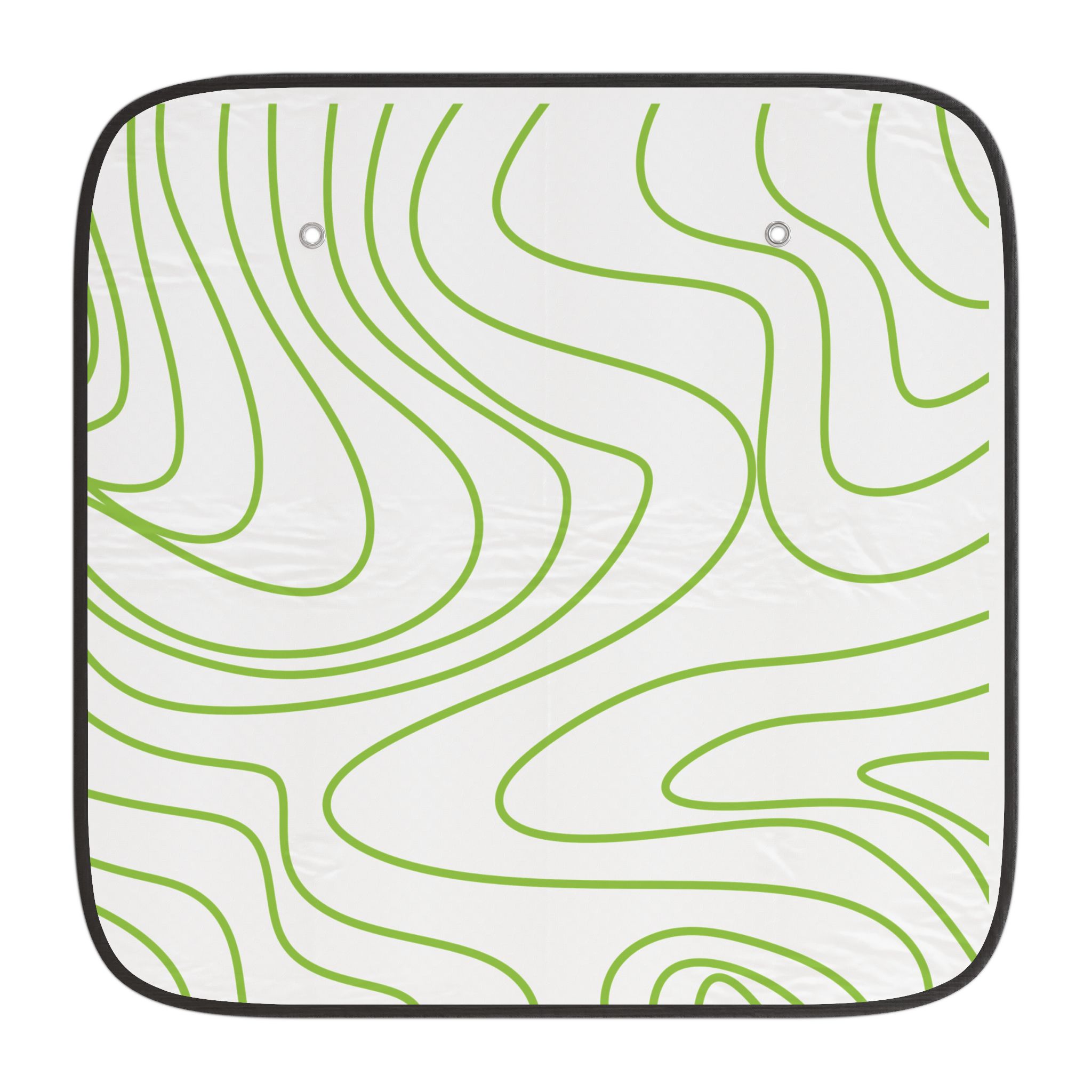 Green Contour Line Car Sun Shade - Image 2
