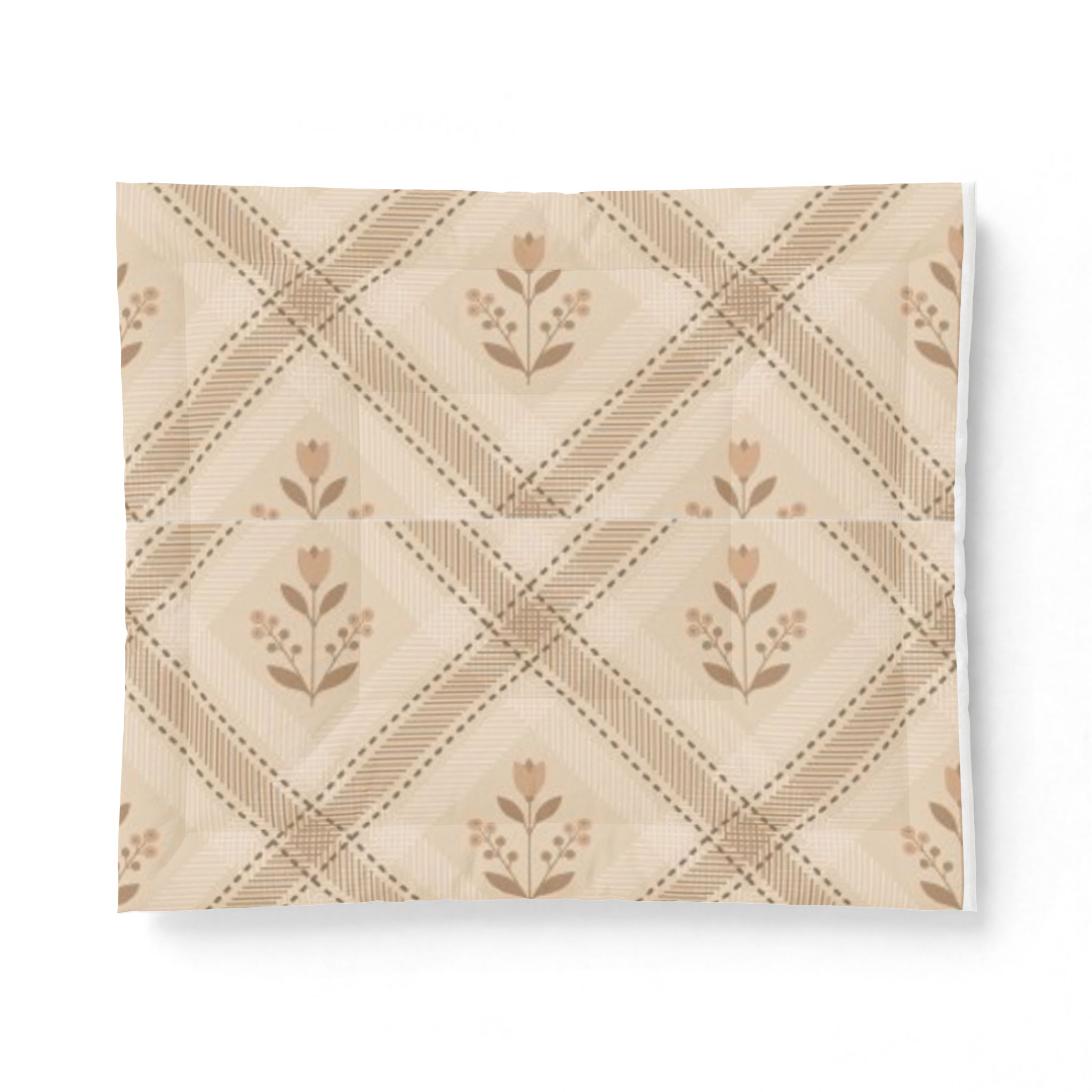 Vintage Floral Diamond Pattern Cotton Comforter - Image 2