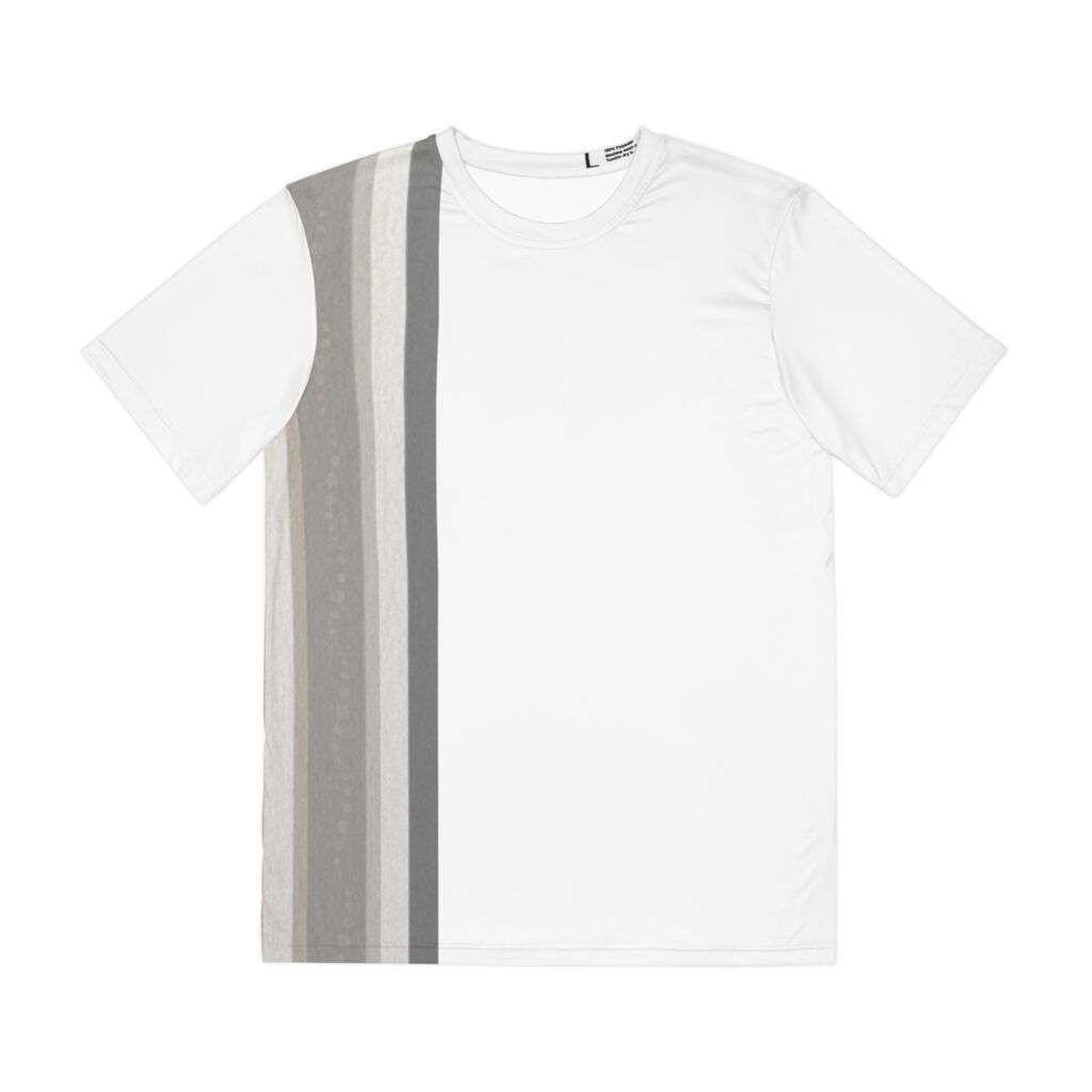 Neutral Vertical Stripes Tee | Polyester All-Over Print Shirt