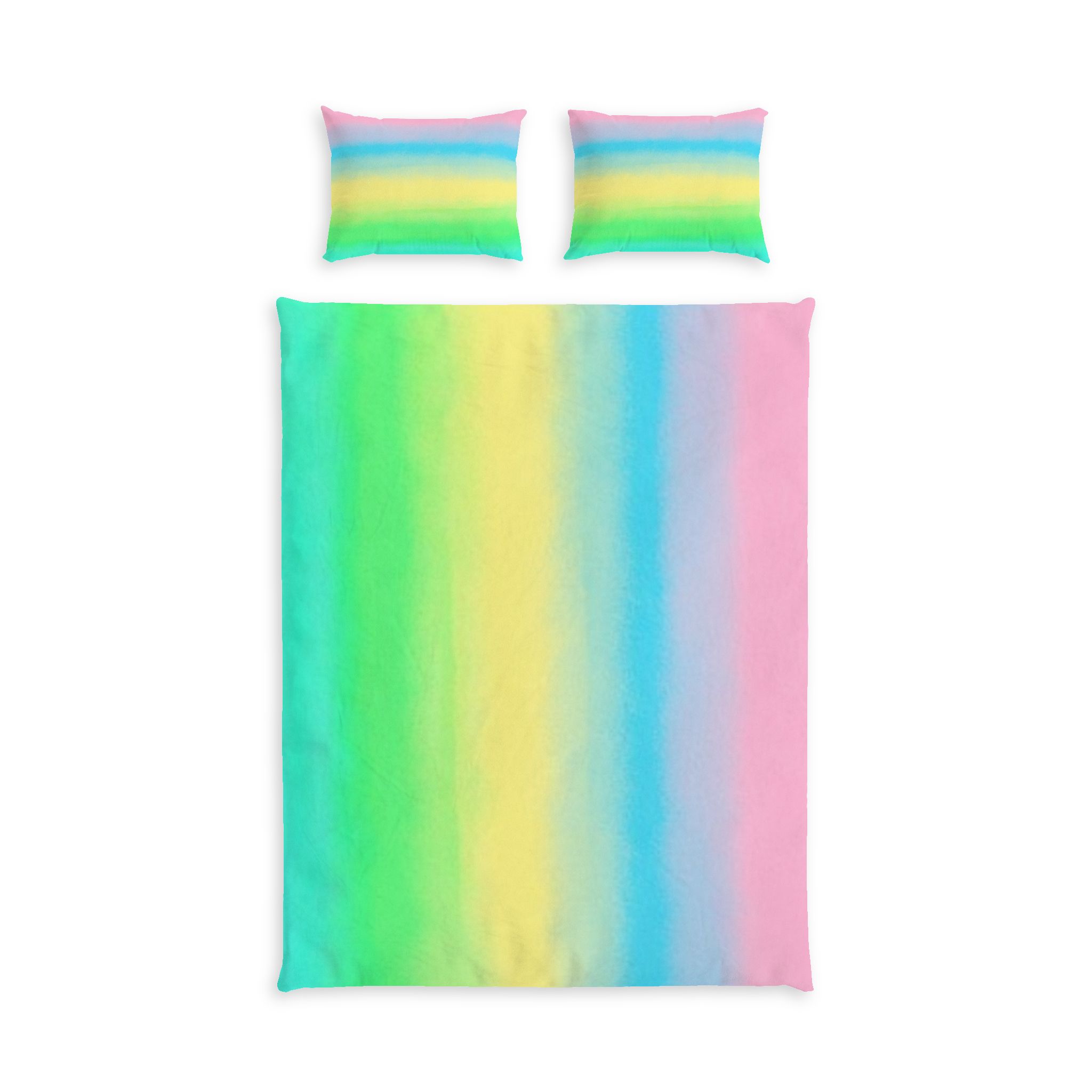 Pastel Rainbow Stripe Cotton Bed Set - Image 2
