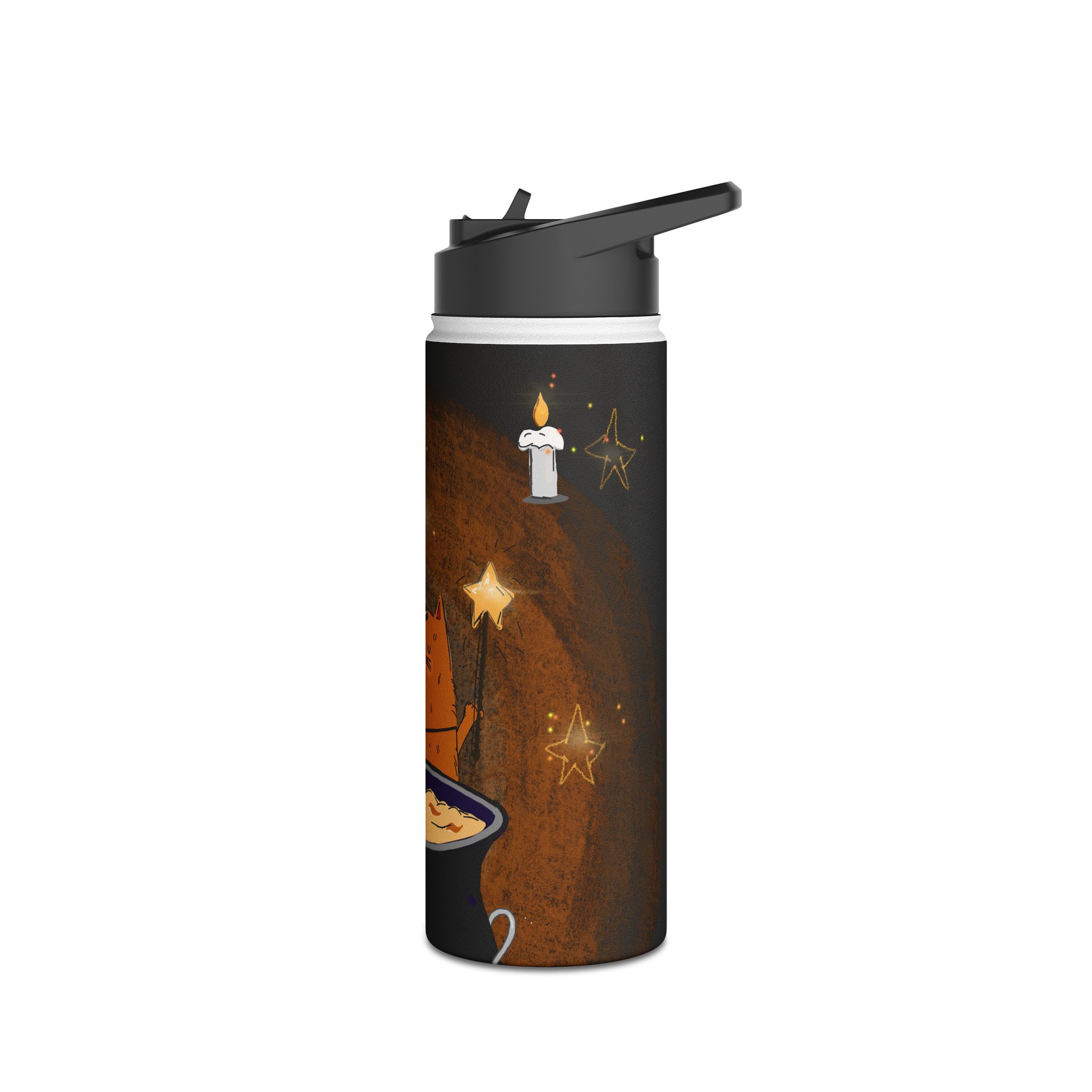 Witch Cat Brewing Potion water bottle | Stainless Steel Bottle - Image 10