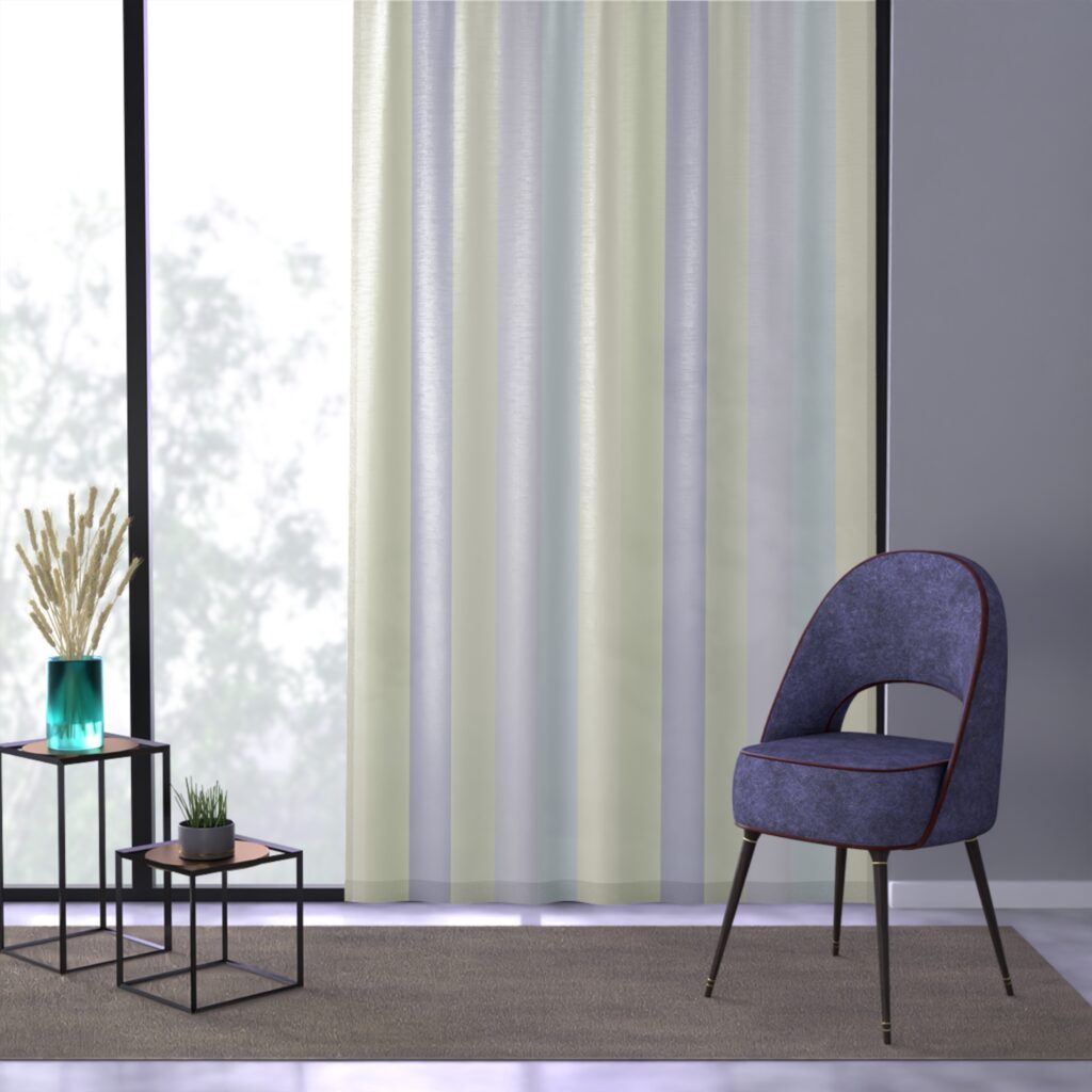 Pastel Striped Sheer Window Curtain