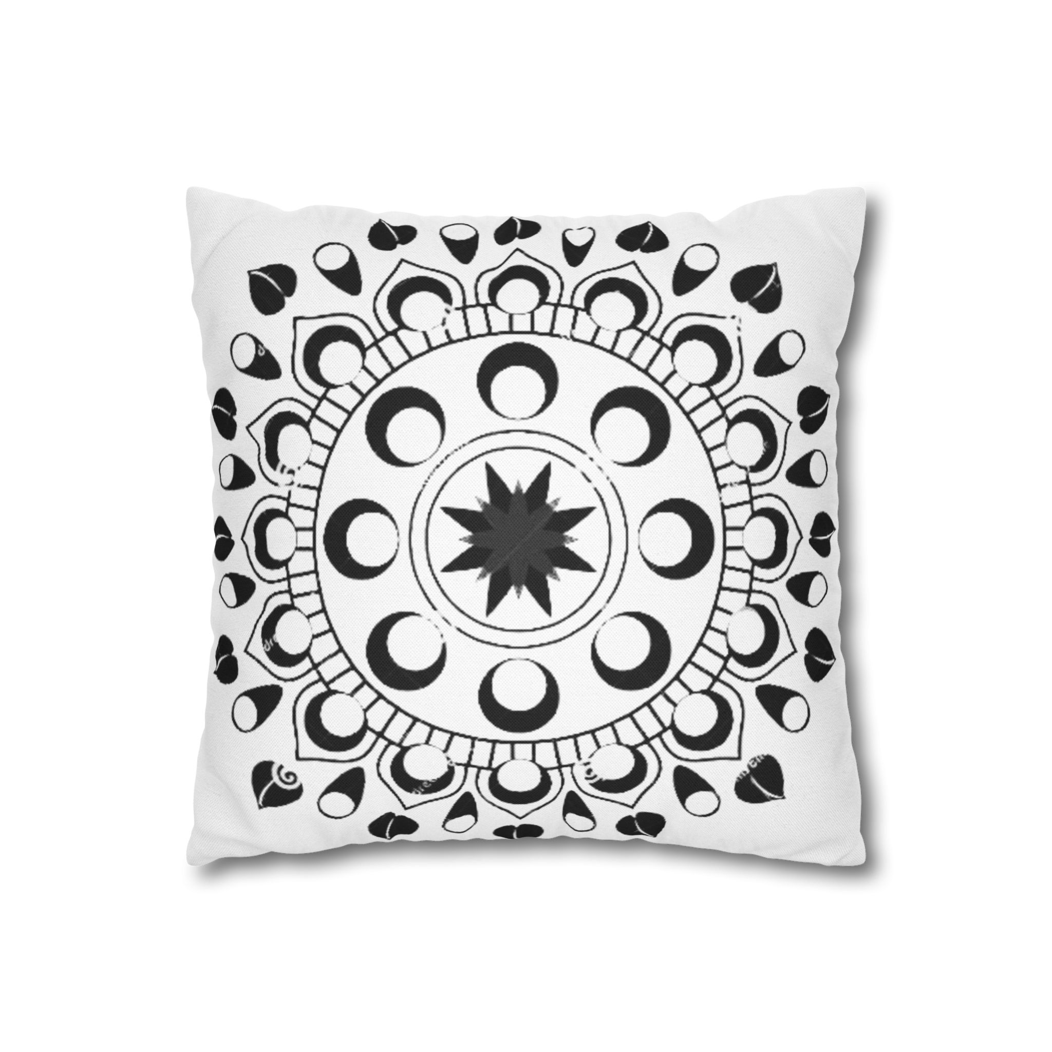Celestial Moon Phases Mandala Square Pillowcase - Image 4