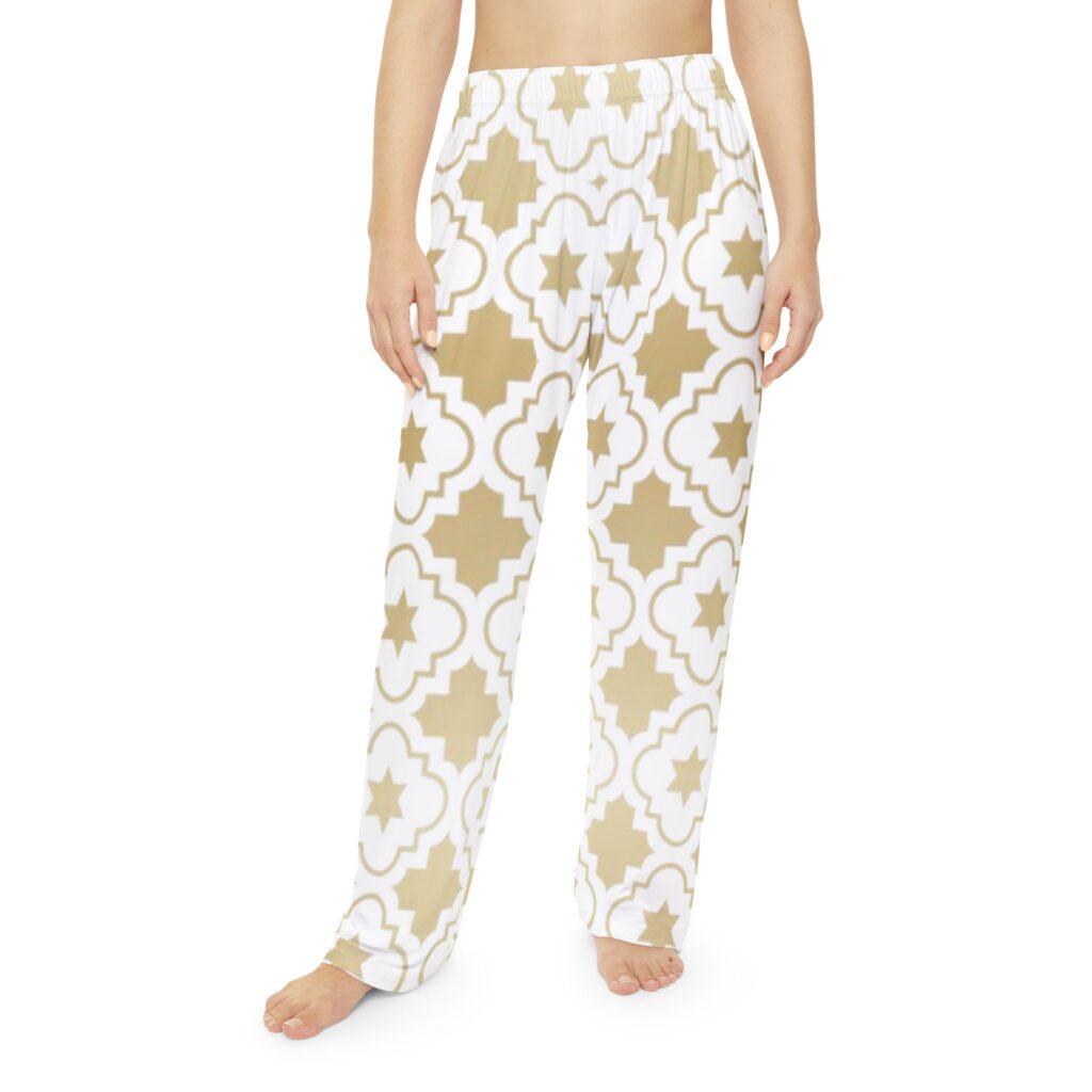 Gold Moroccan Tile Women's Pajama Pants – Luxe Geometric Sleepwear
