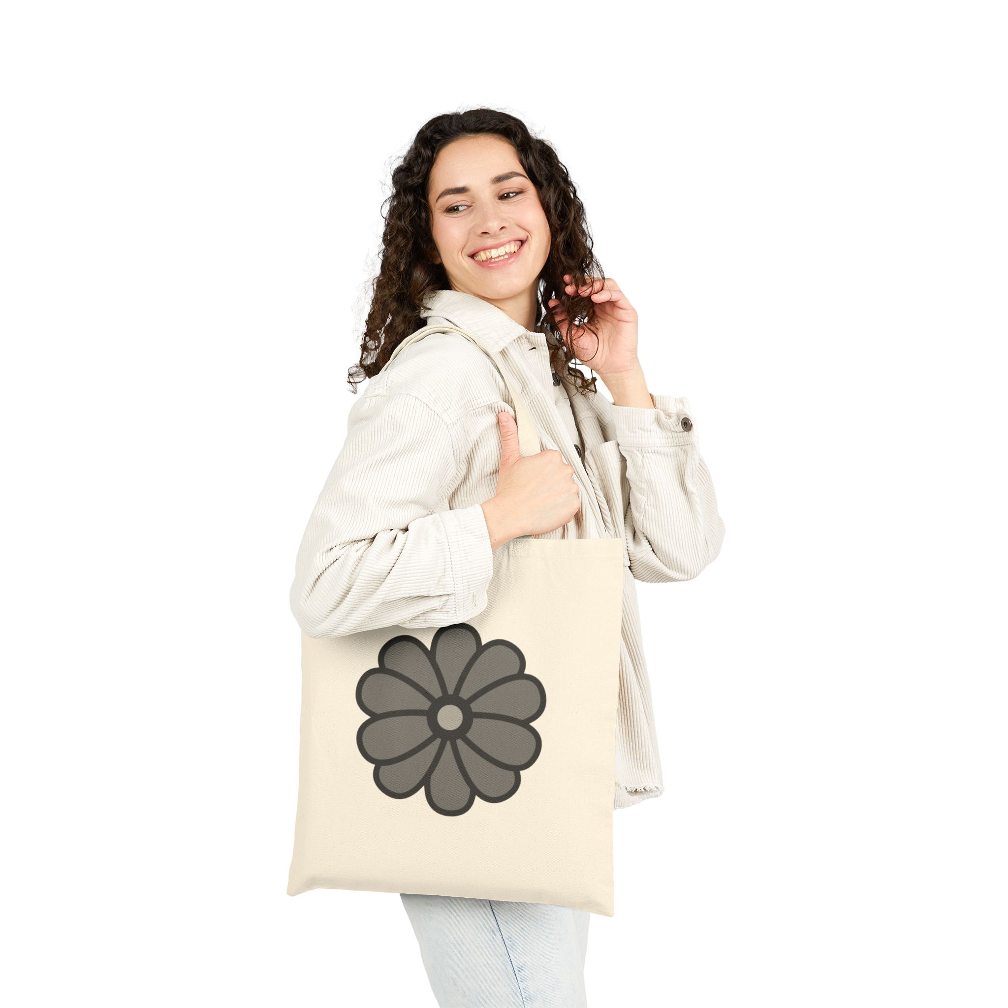 Floral Daisy Cotton Canvas Tote Bag - Image 10