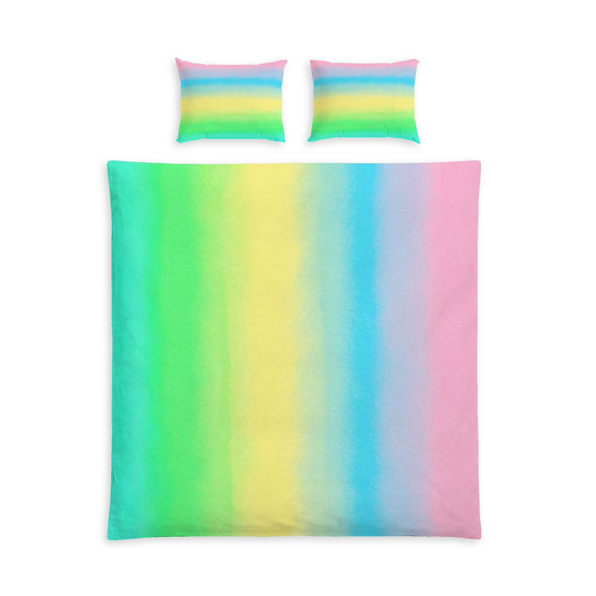 Pastel Rainbow Stripe Cotton Bed Set - Image 3
