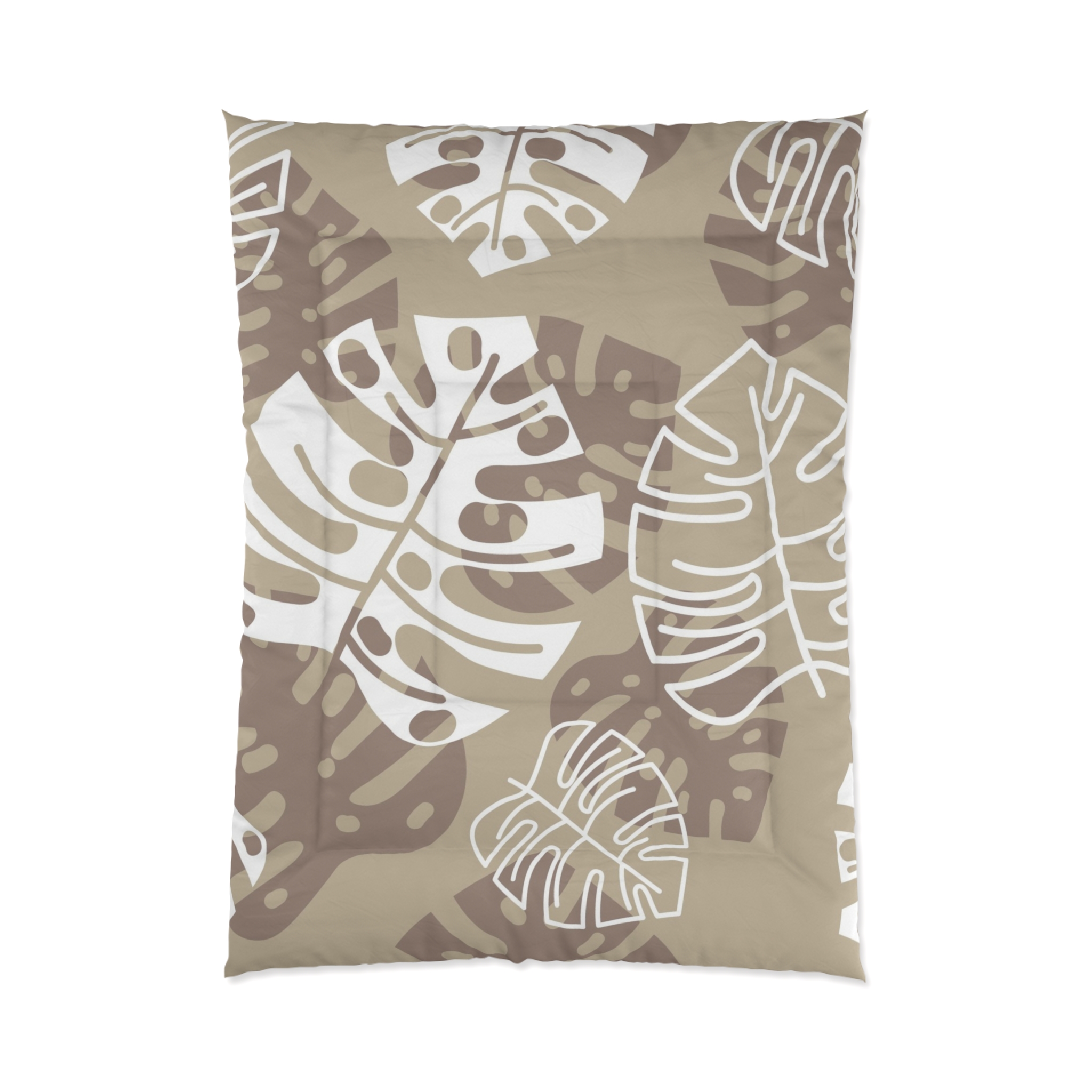 Neutral Monstera Leaf Comforter - Image 3