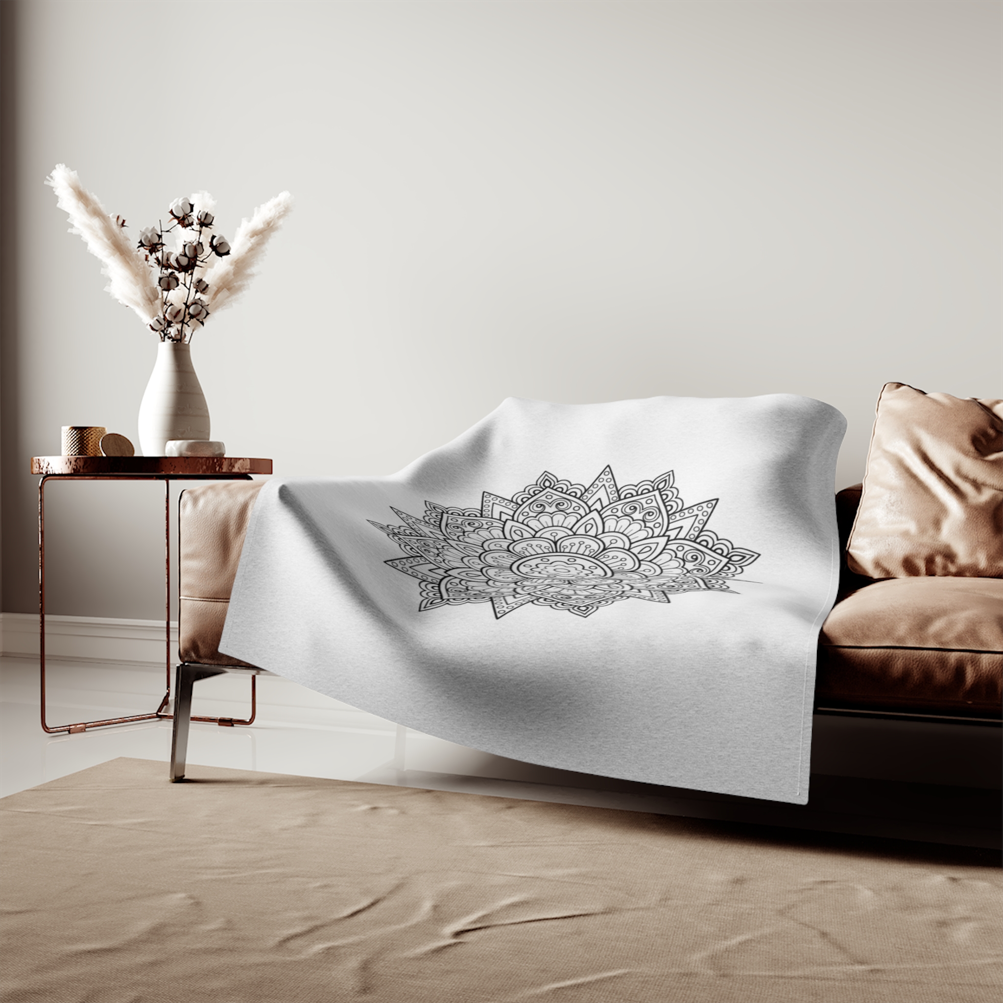 Mandala Coloring Design Sweatshirt Blanket - Image 7