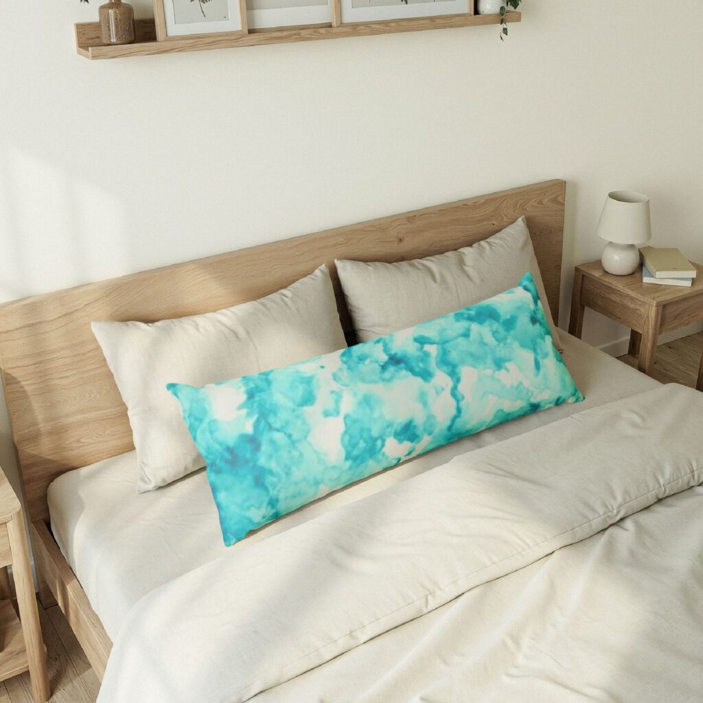Turquoise Cloud Marble Body Pillow
