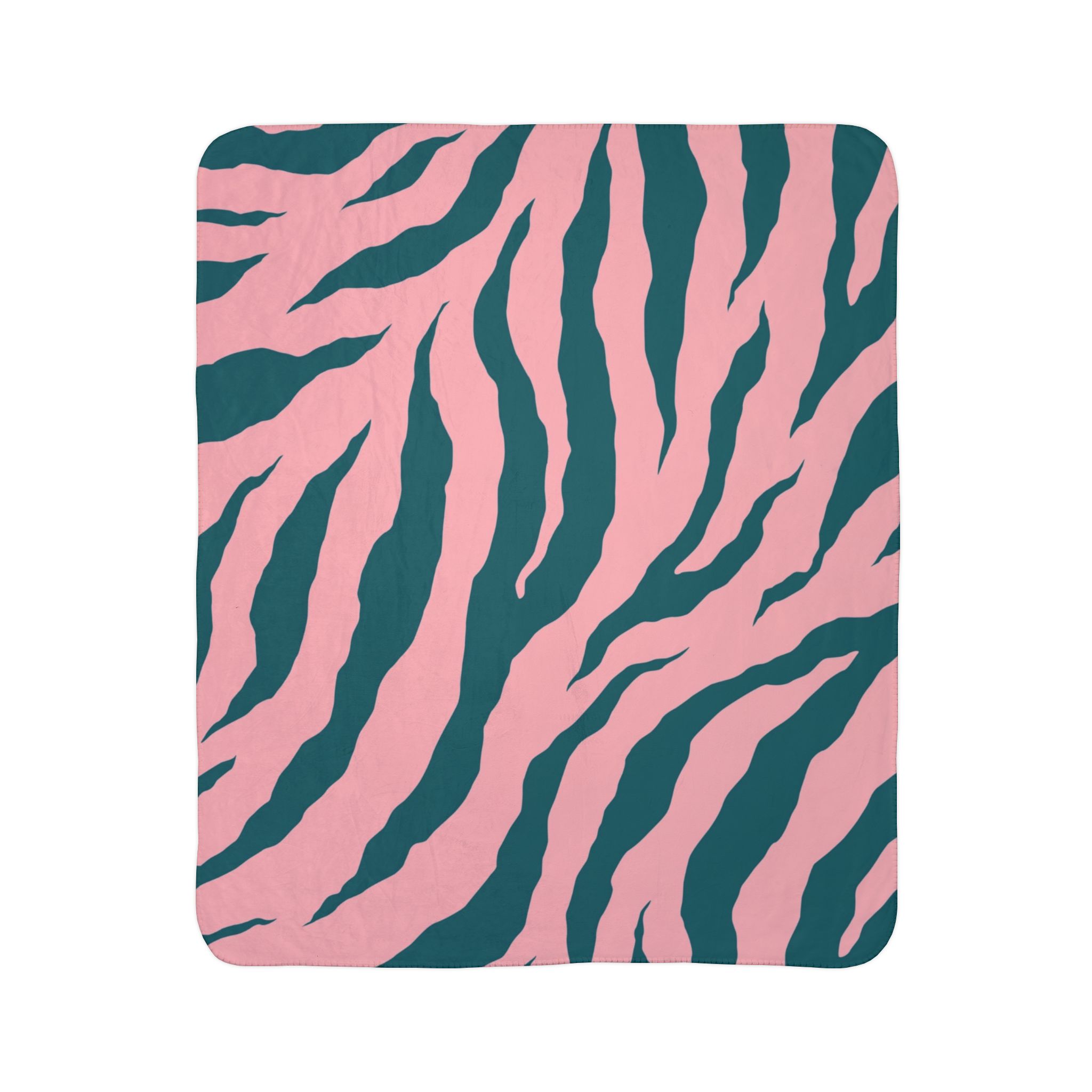 Pink Teal Zebra Print Sherpa Blanket — Cozy Fleece Throw for Home, Dorm & Gifts - Image 16