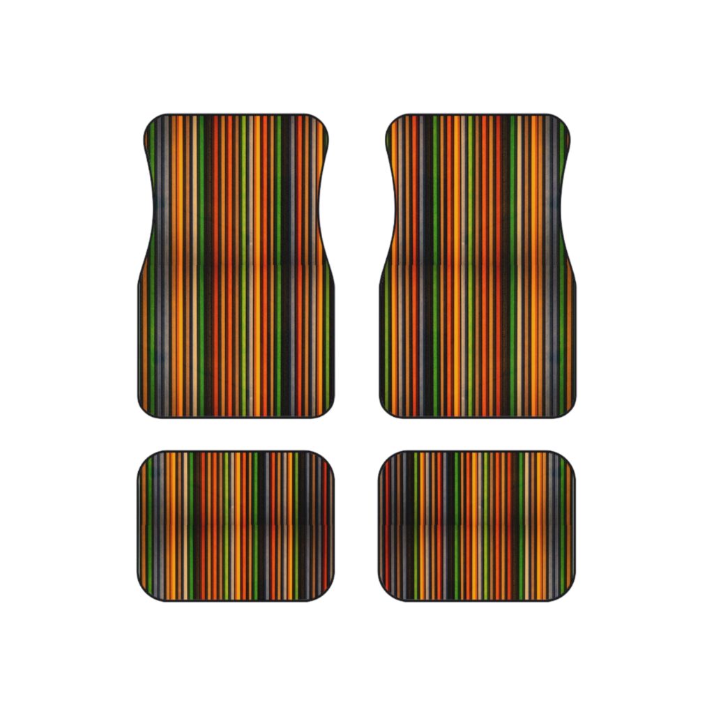 Colorful Striped Car Mats Set of 4