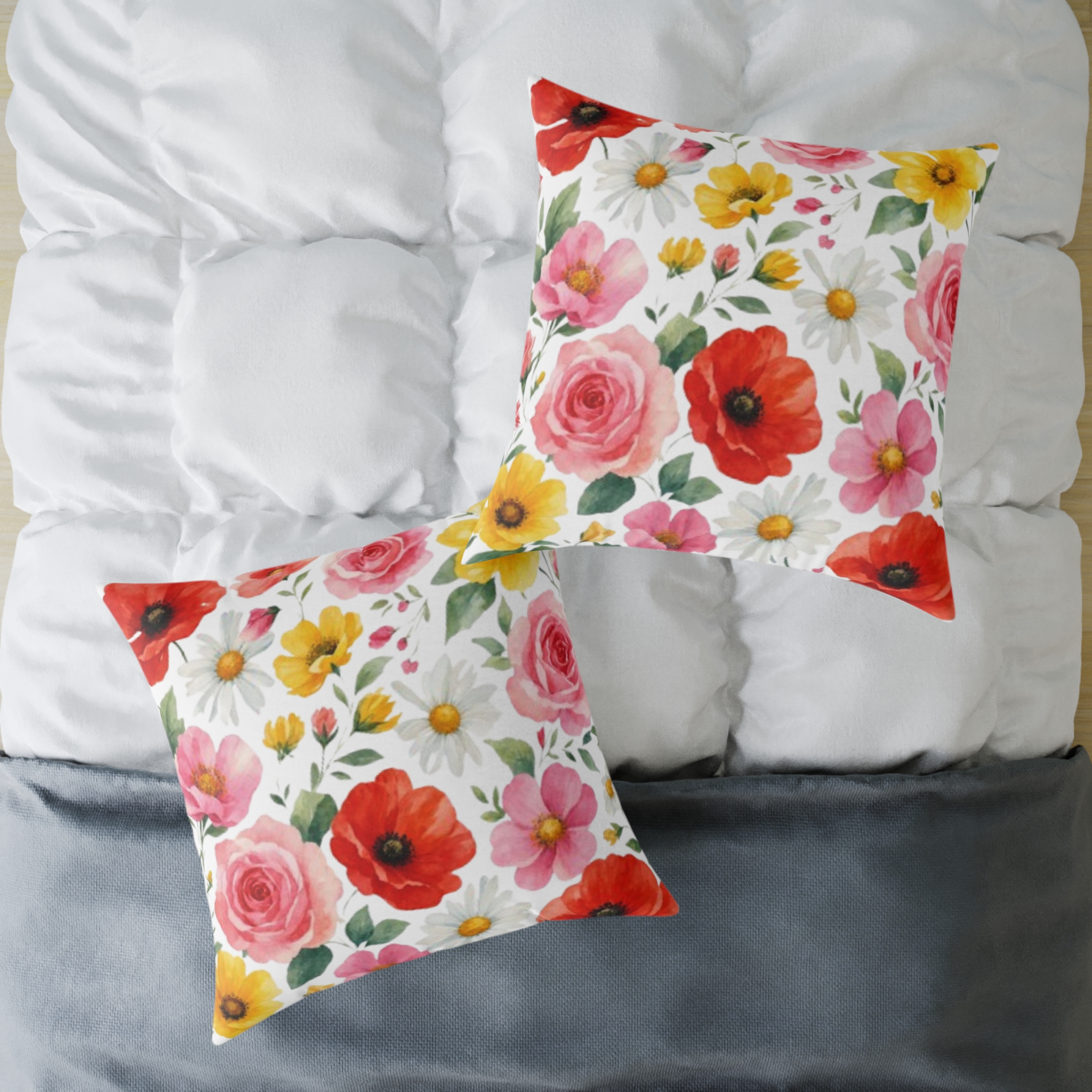 Floral Garden Square Pillow - Image 4