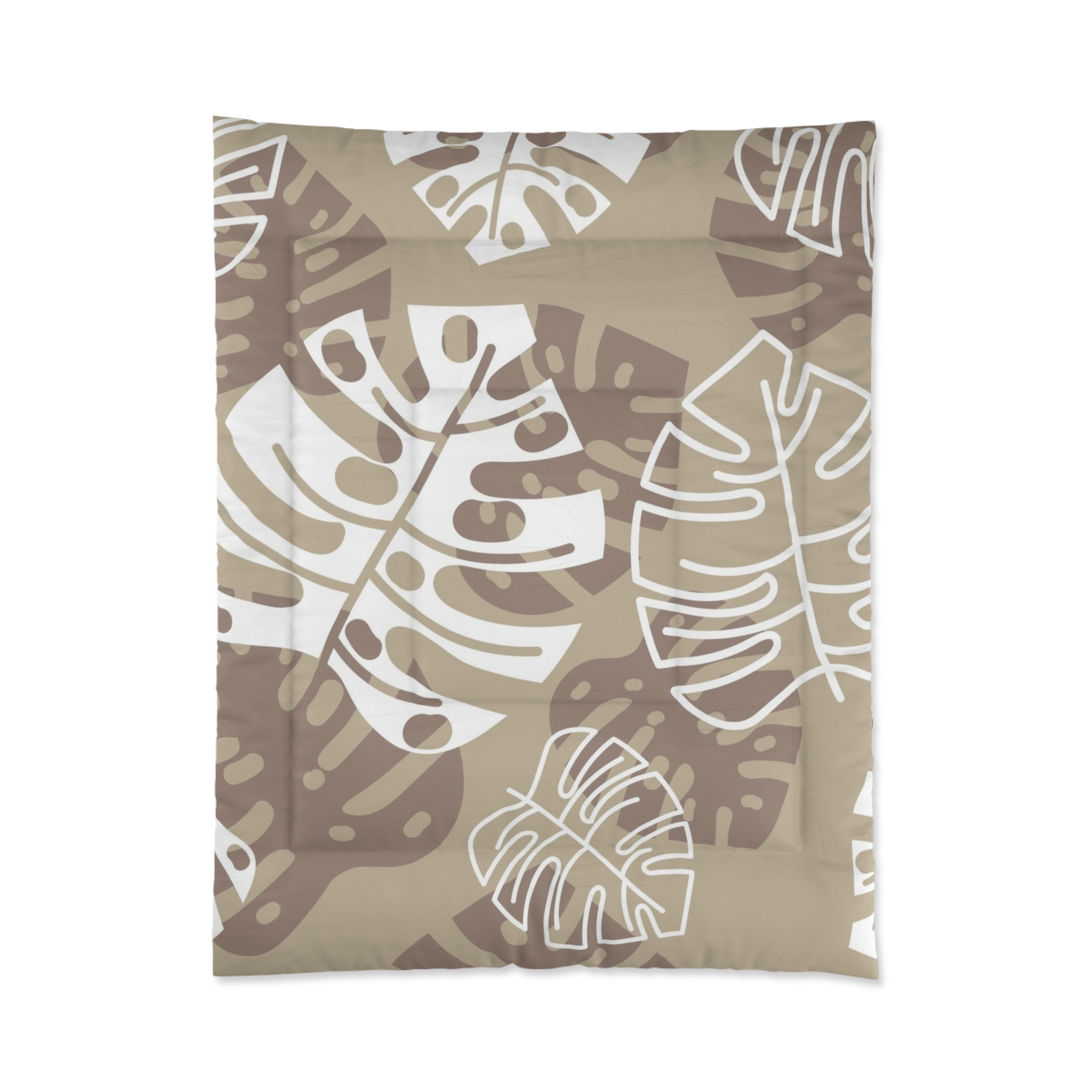 Neutral Monstera Leaf Comforter - Image 7