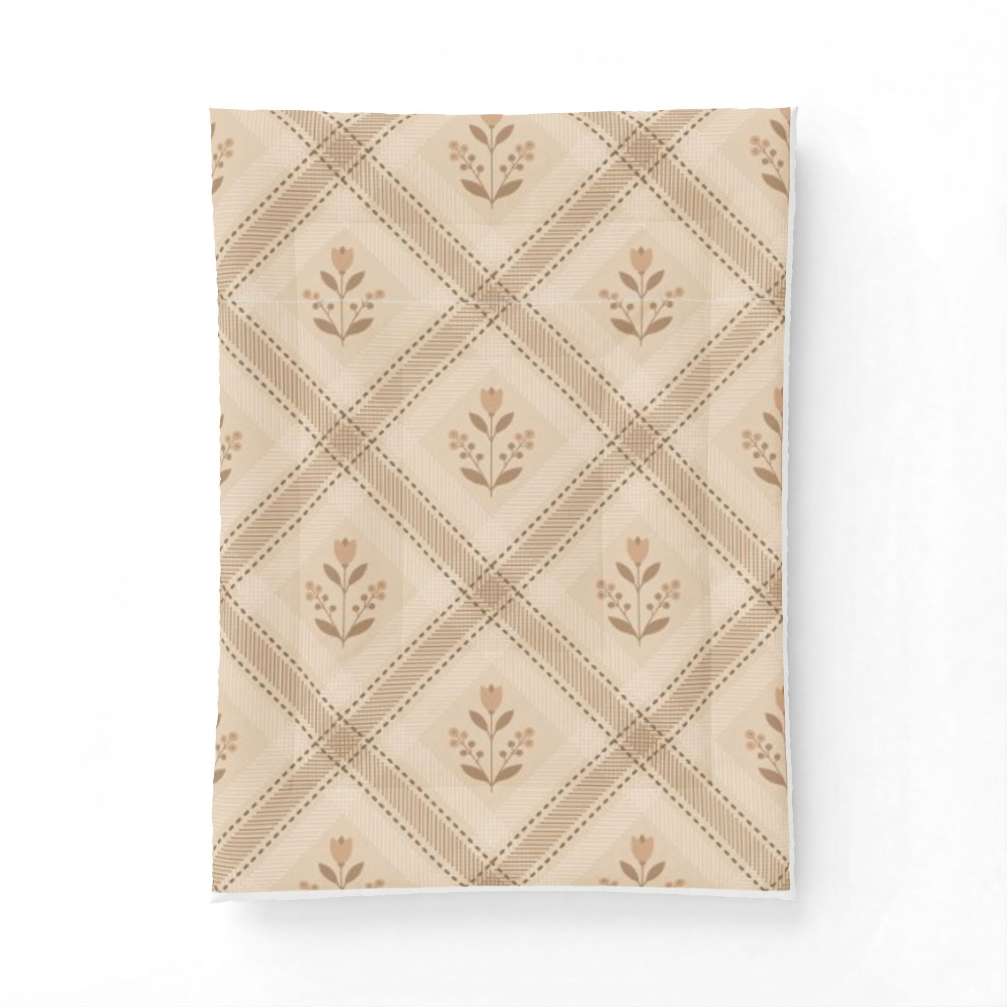 Vintage Floral Diamond Pattern Cotton Comforter - Image 7