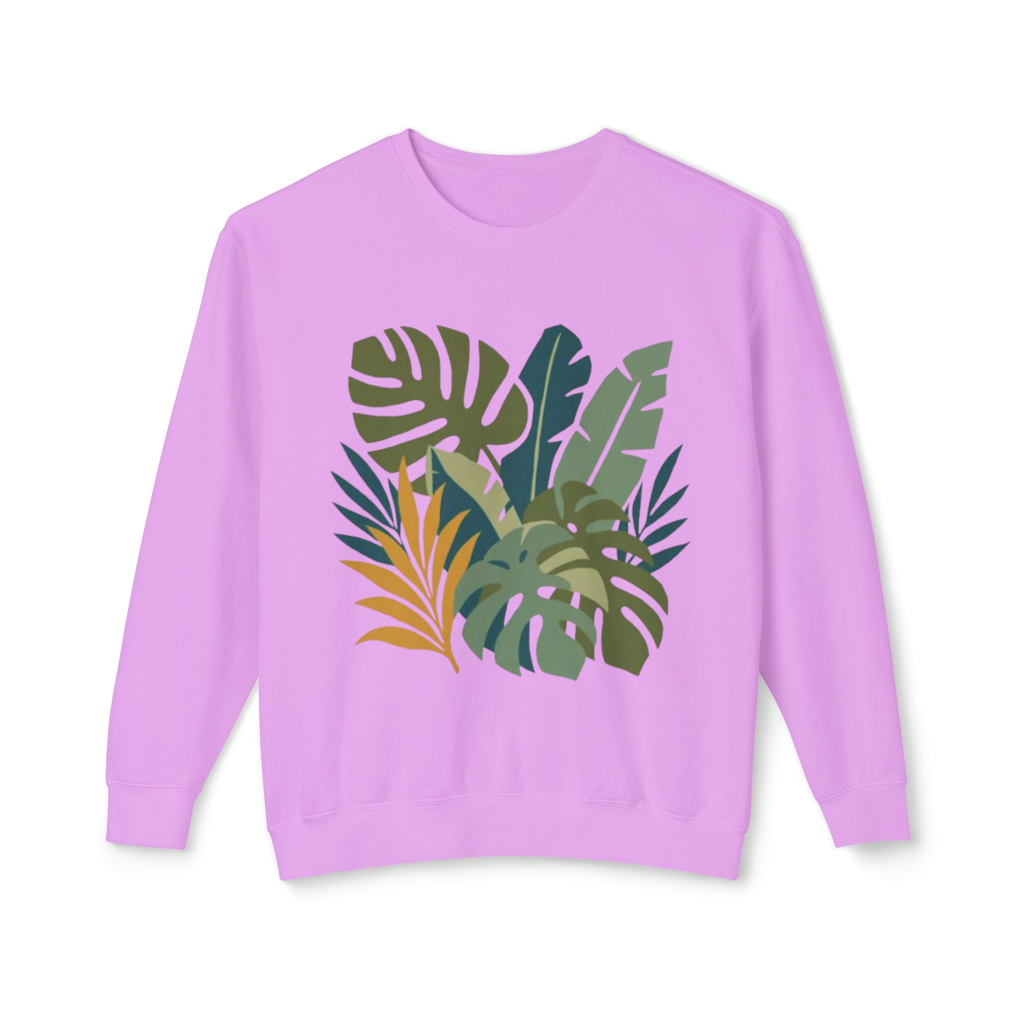 Tropical Leaf Botanical Print Sweatshirt - Image 49