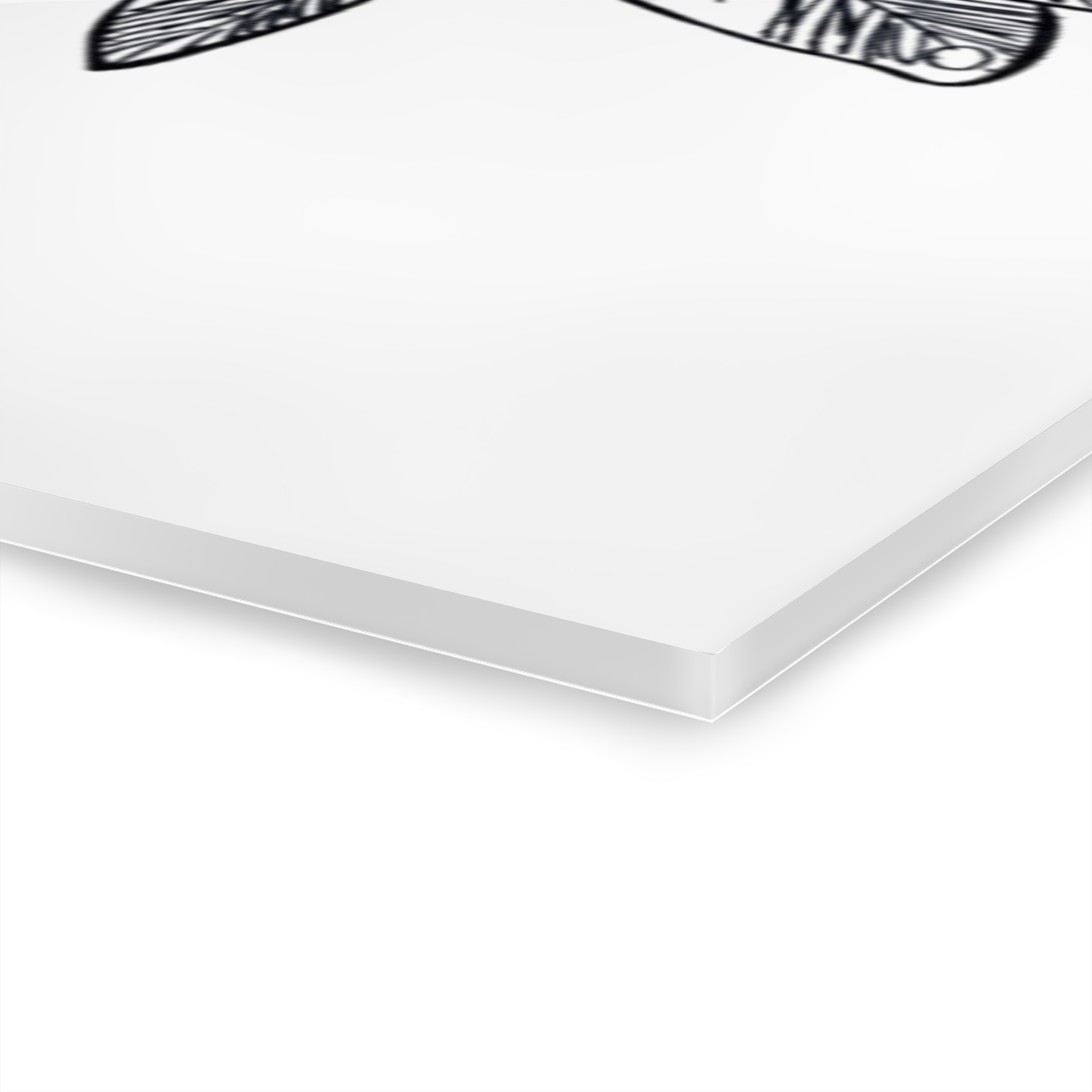 Acrylic Wall Art - Hand-Drawn Feather Headdress Print (French Cleat) - Image 4