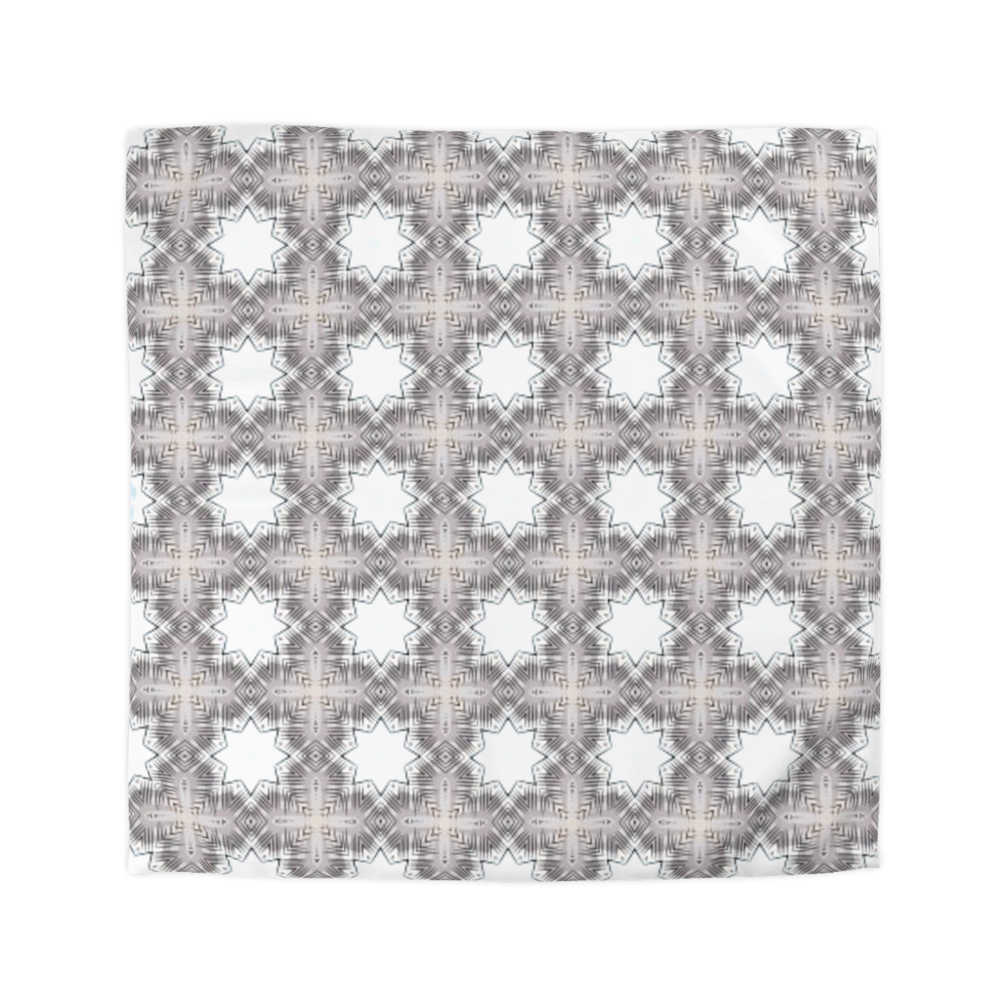 Gray Geometric Moroccan Star Microfiber Duvet Cover - Image 10