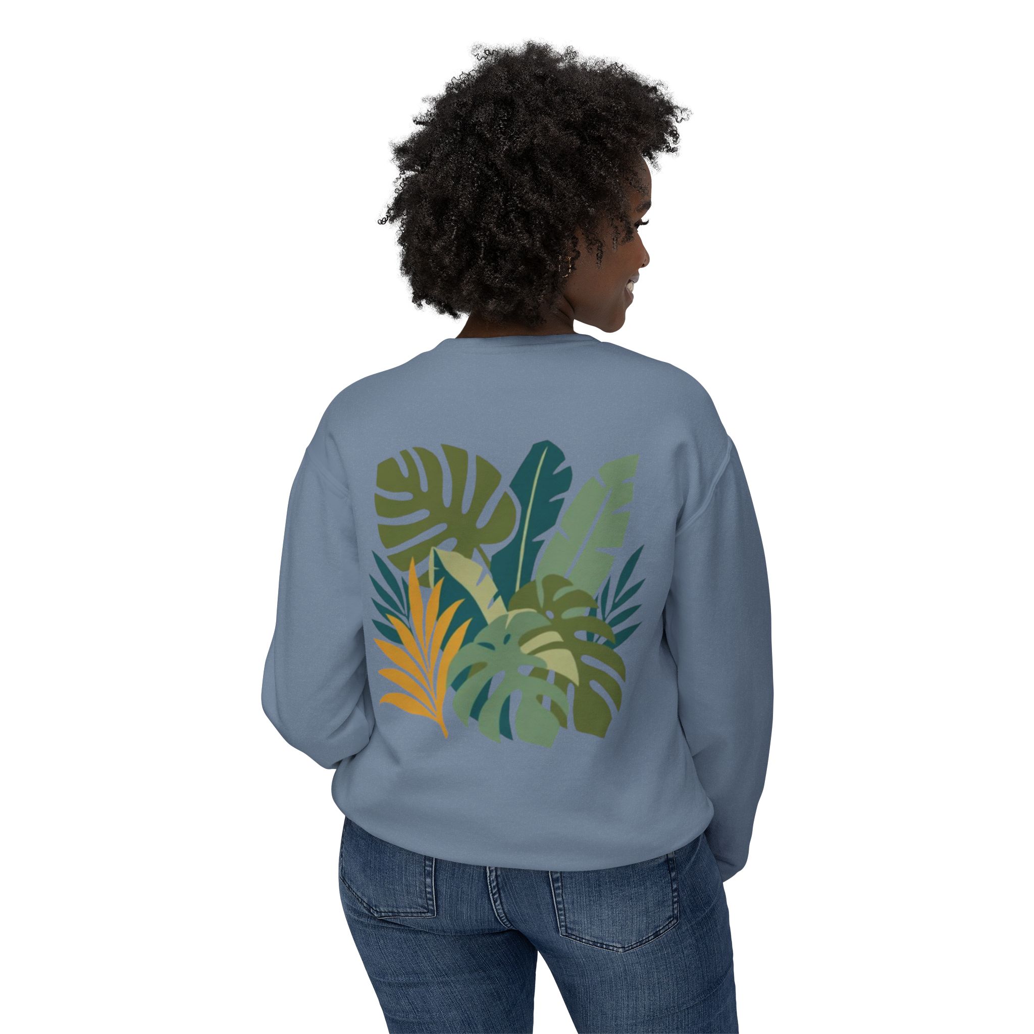 Tropical Leaf Botanical Print Sweatshirt - Image 44