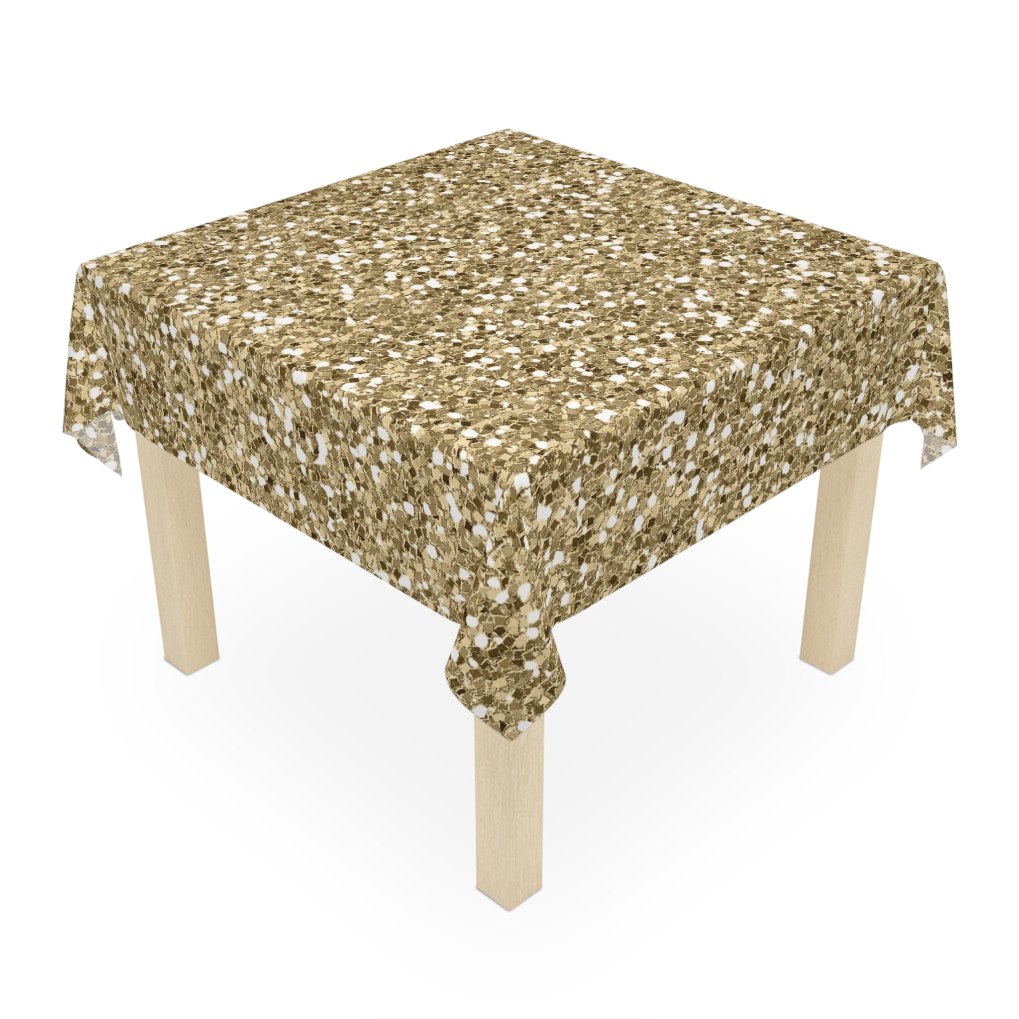 Gold Glitter Party Tablecloth — Sparkling Sequin Print Table Cover for Weddings, New Year & Holiday Tables - Image 3