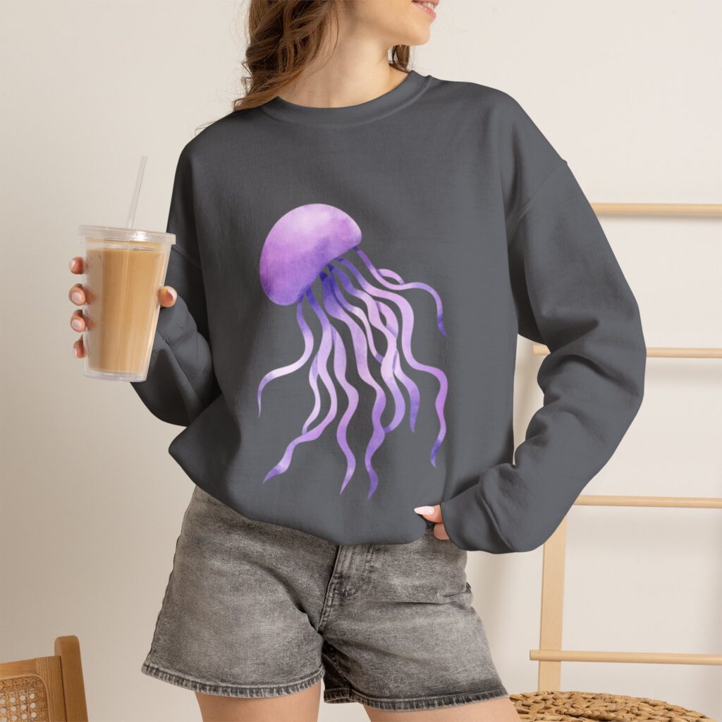 Purple Jellyfish Crewneck Sweatshirt