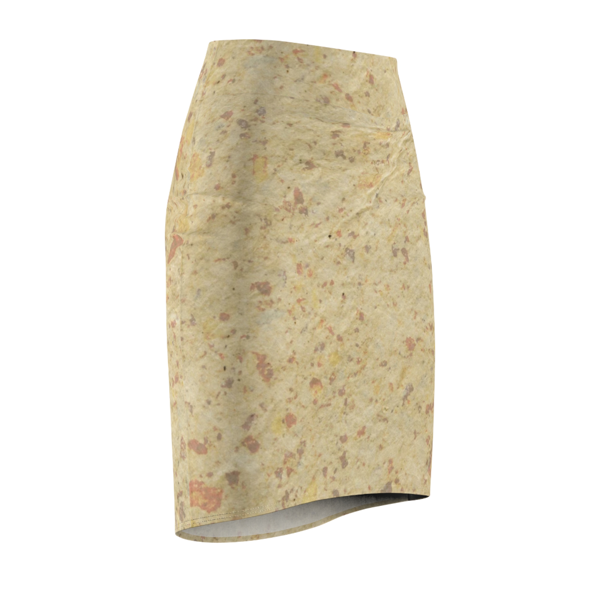 Women's Pencil Skirt – Neutral Abstract Marble Print - Image 4