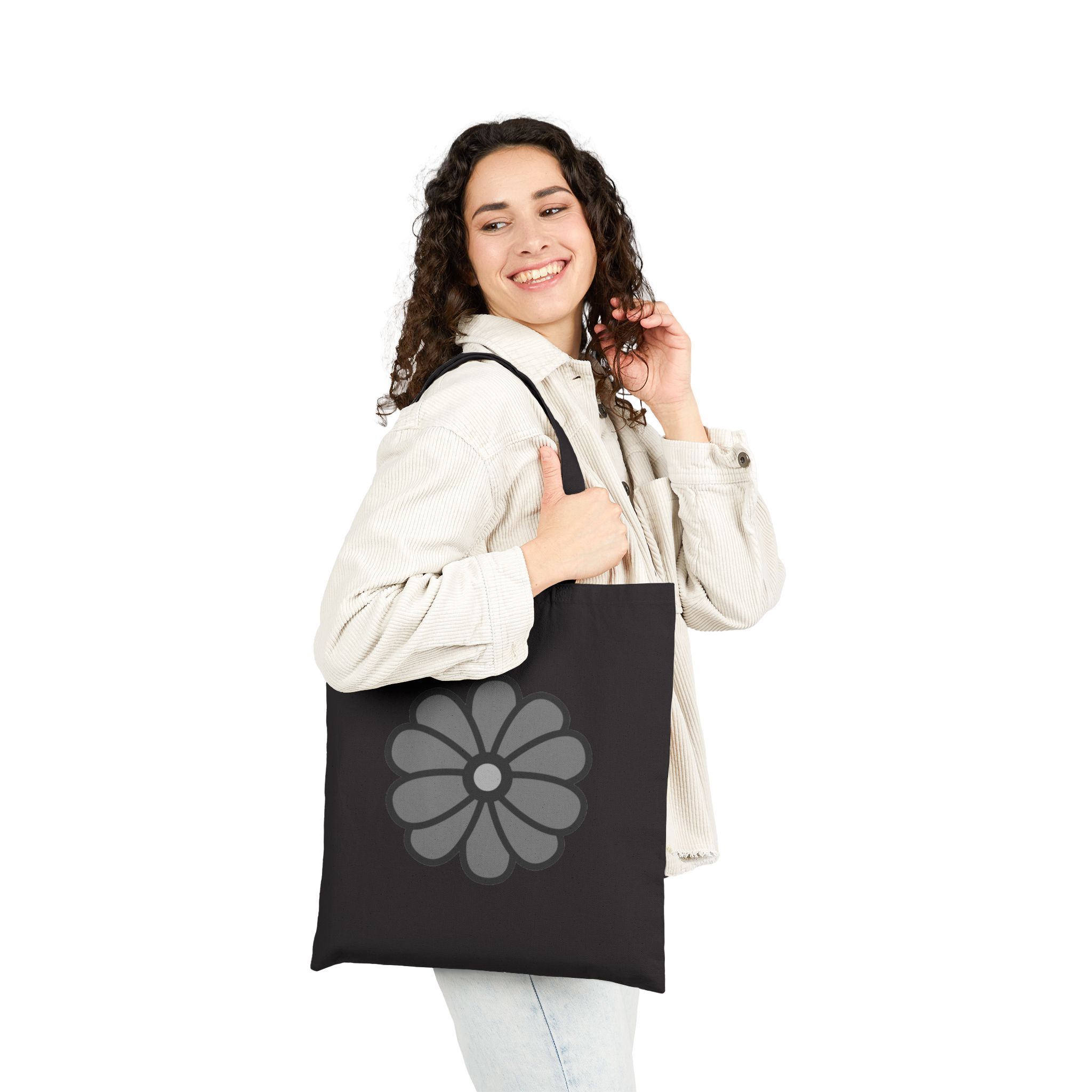Floral Daisy Cotton Canvas Tote Bag