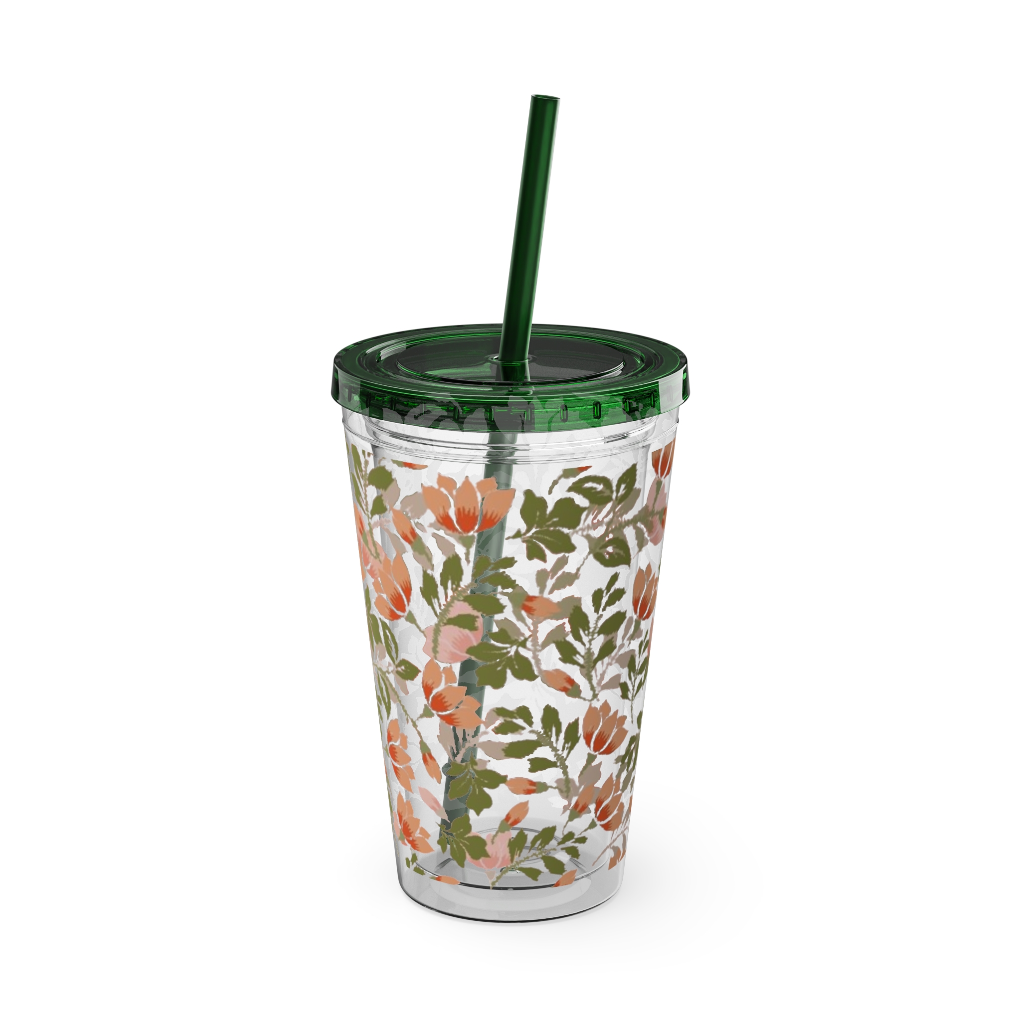 Floral Tumbler with Straw, 16oz - Image 24