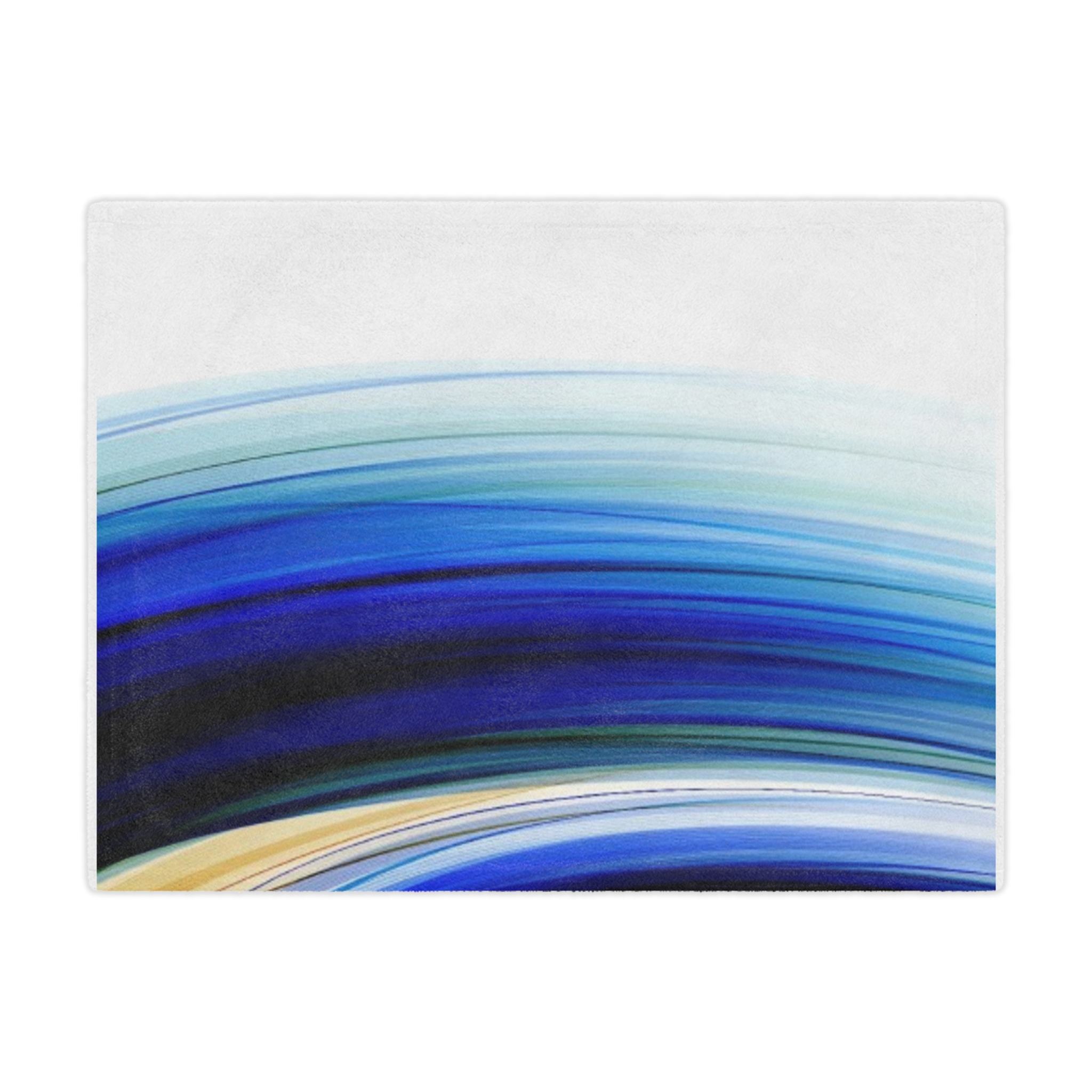 Abstract Blue Waves Minky Blanket - Image 3