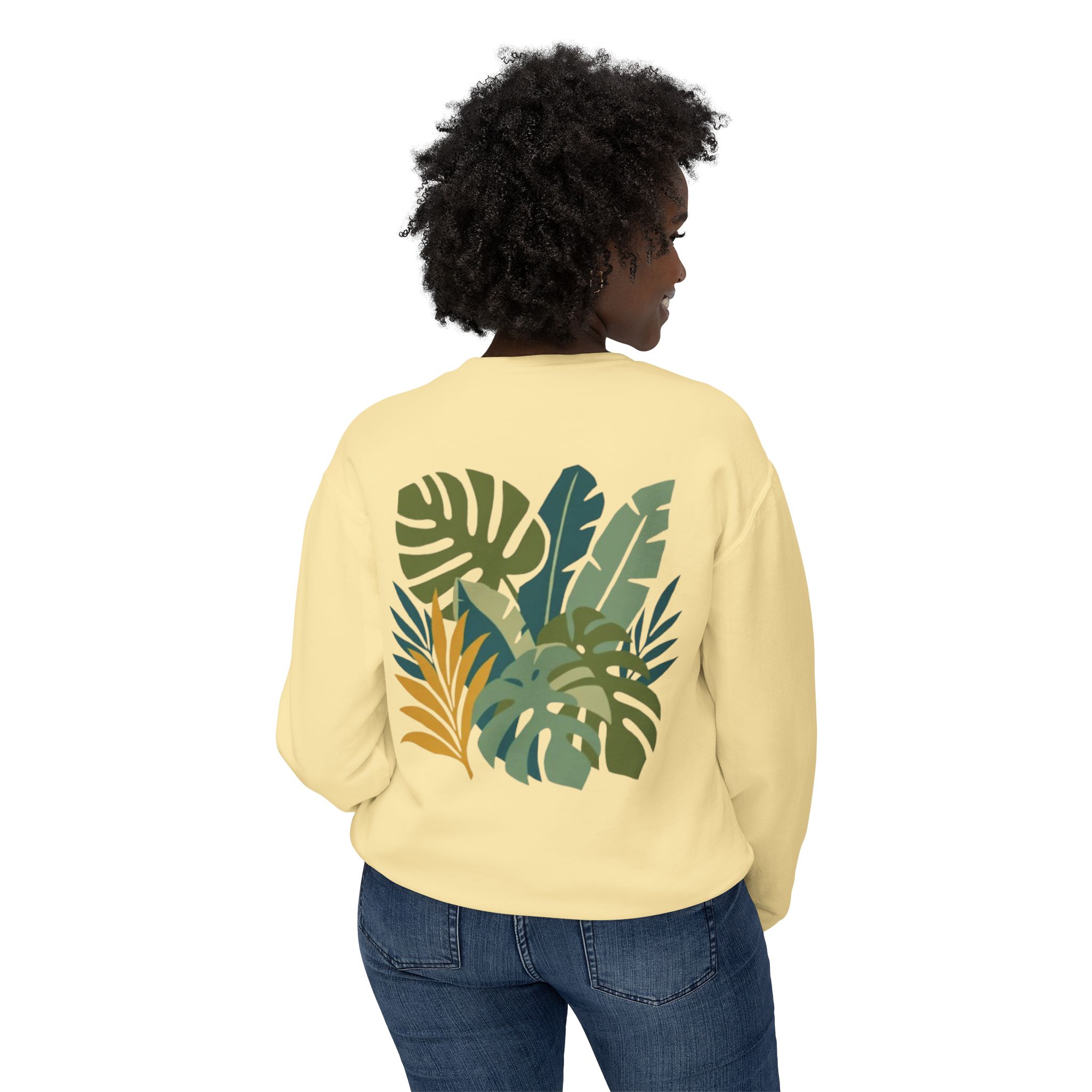 Tropical Leaf Botanical Print Sweatshirt - Image 24