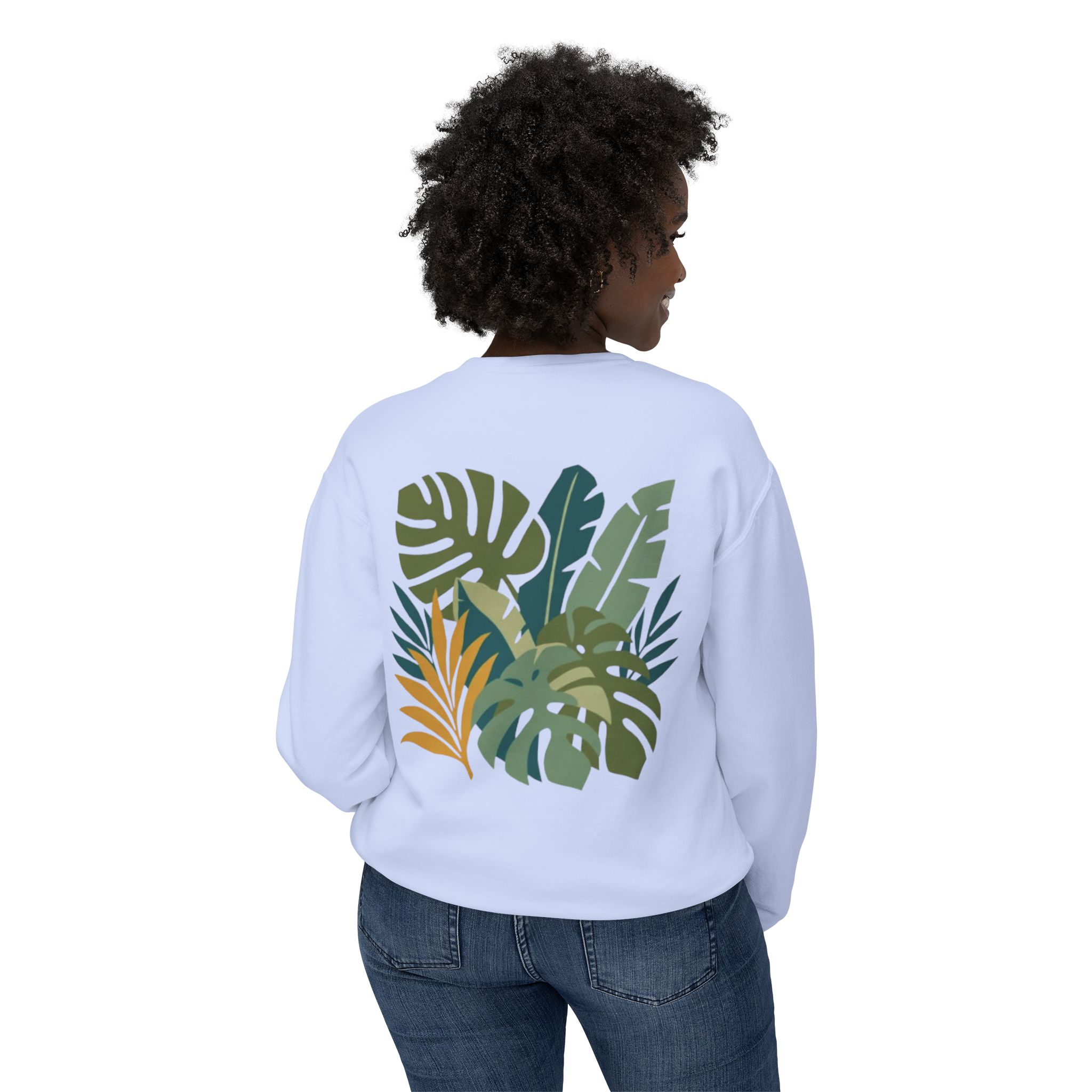 Tropical Leaf Botanical Print Sweatshirt - Image 40