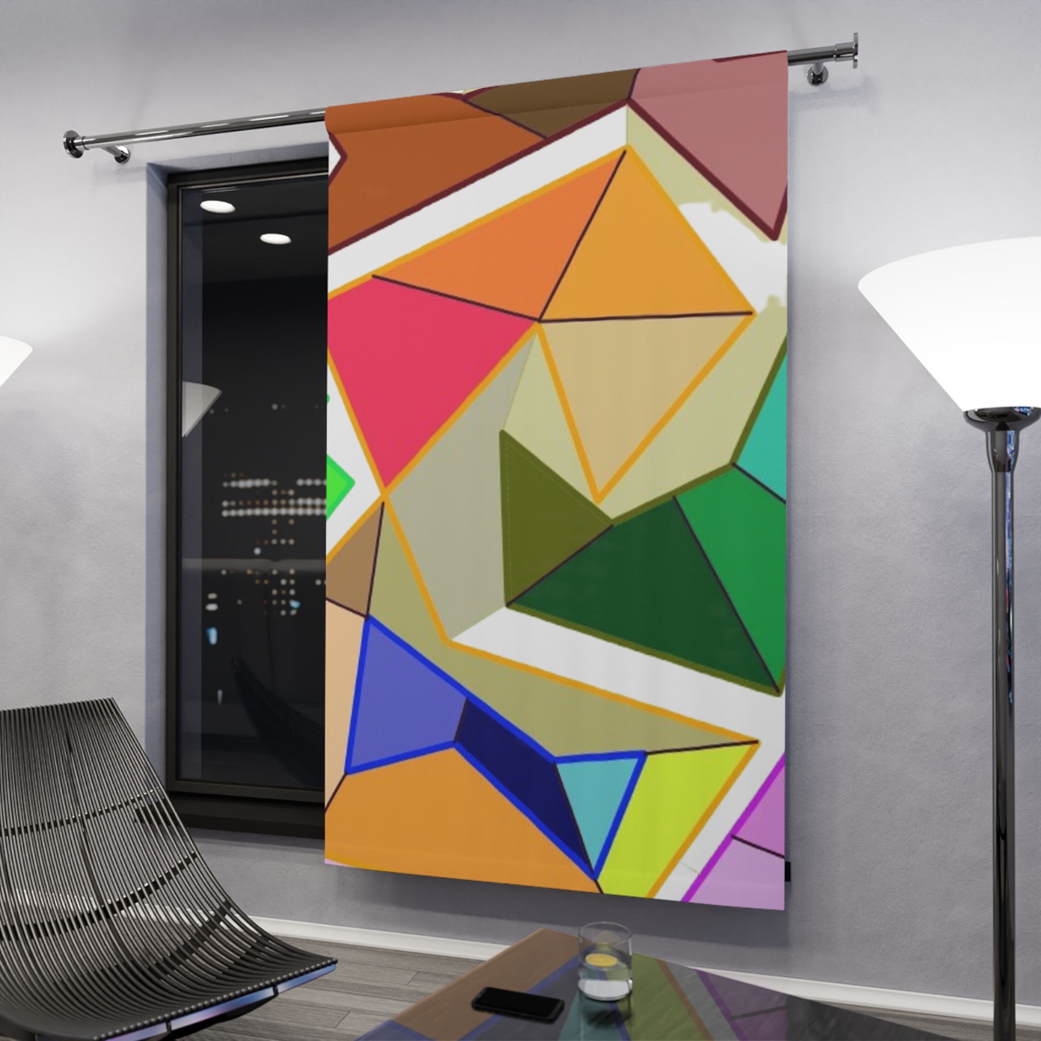 Geometric Abstract Window Curtain
