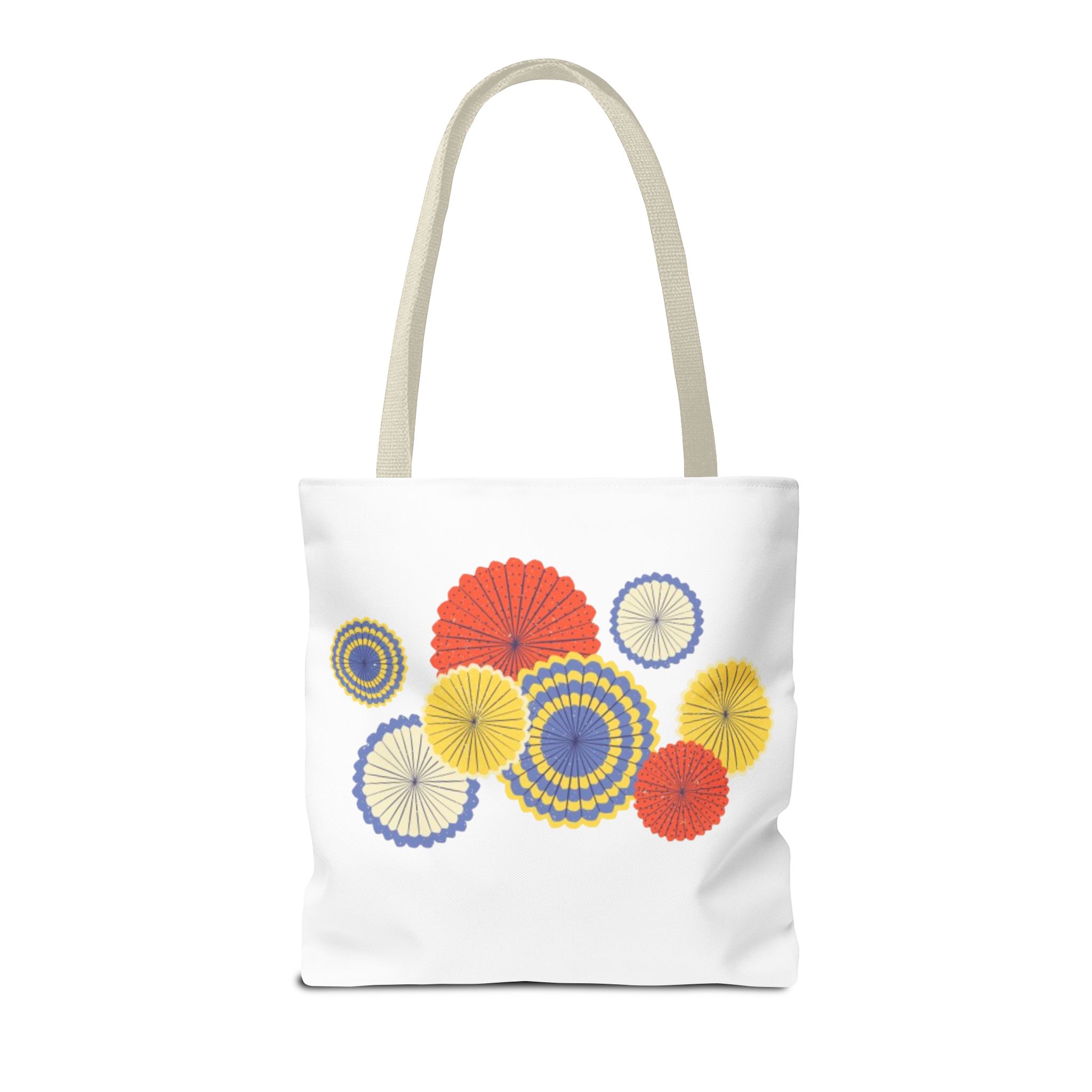 Floral Paper Fans Tote Bag — Colorful Retro Sunburst Design - Image 42