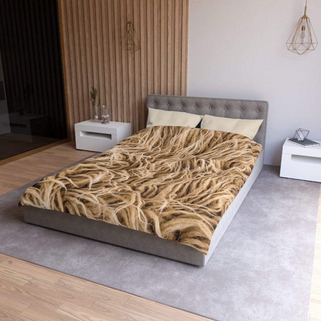 Shaggy Natural Fiber Print Duvet Cover