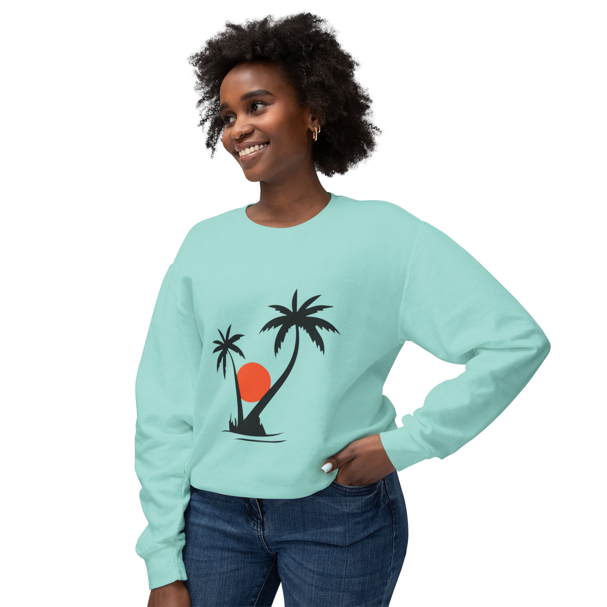 Tropical Sunset Palm Tree Sweatshirt - Image 43