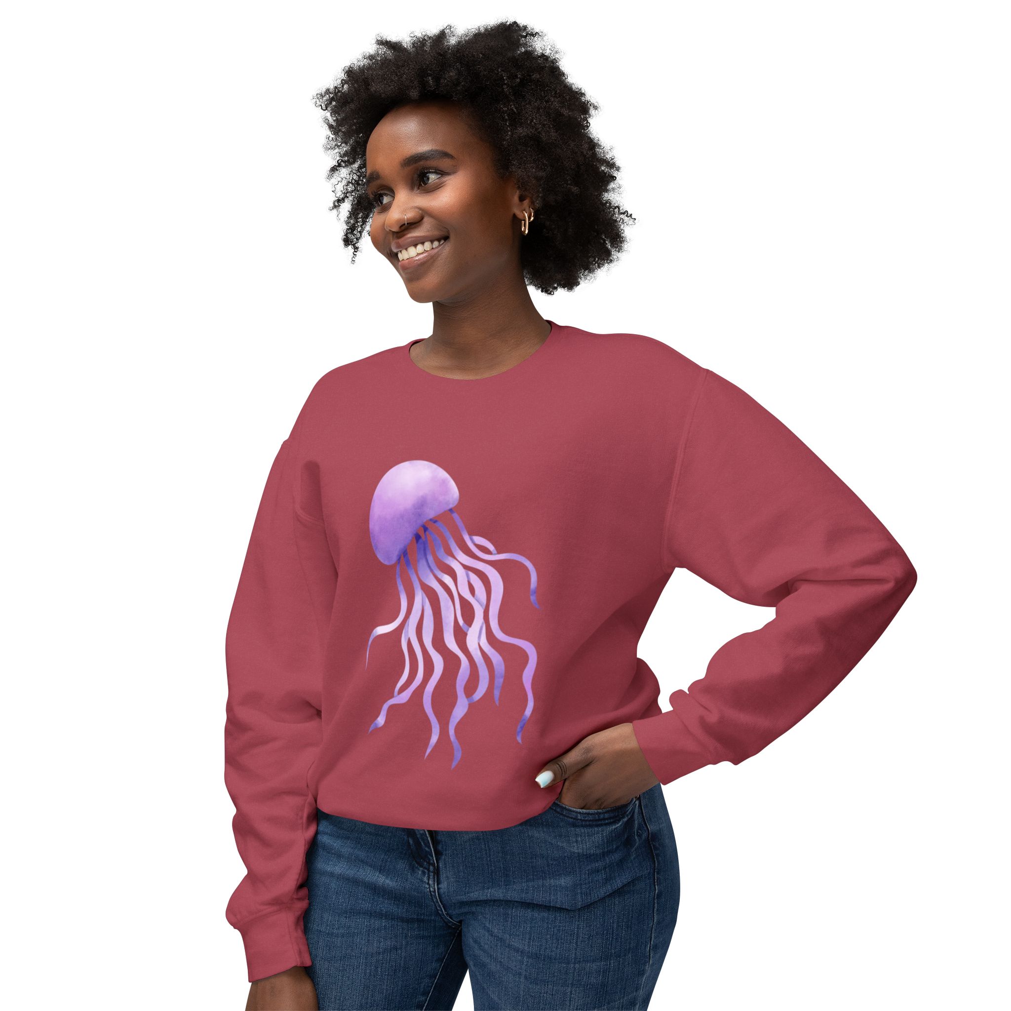 Purple Jellyfish Ocean-Inspired Sweatshirt - Image 55