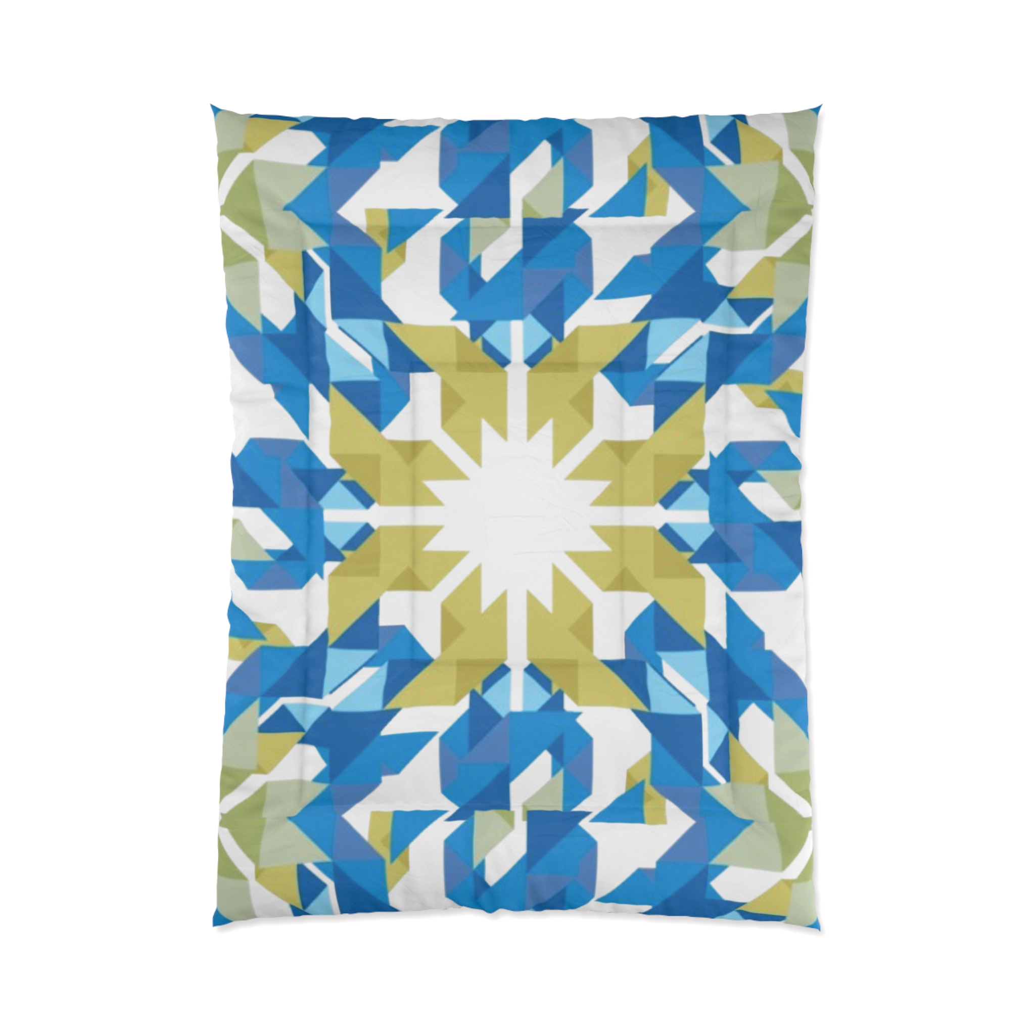Blue Green Geometric Sunburst Comforter - Image 4