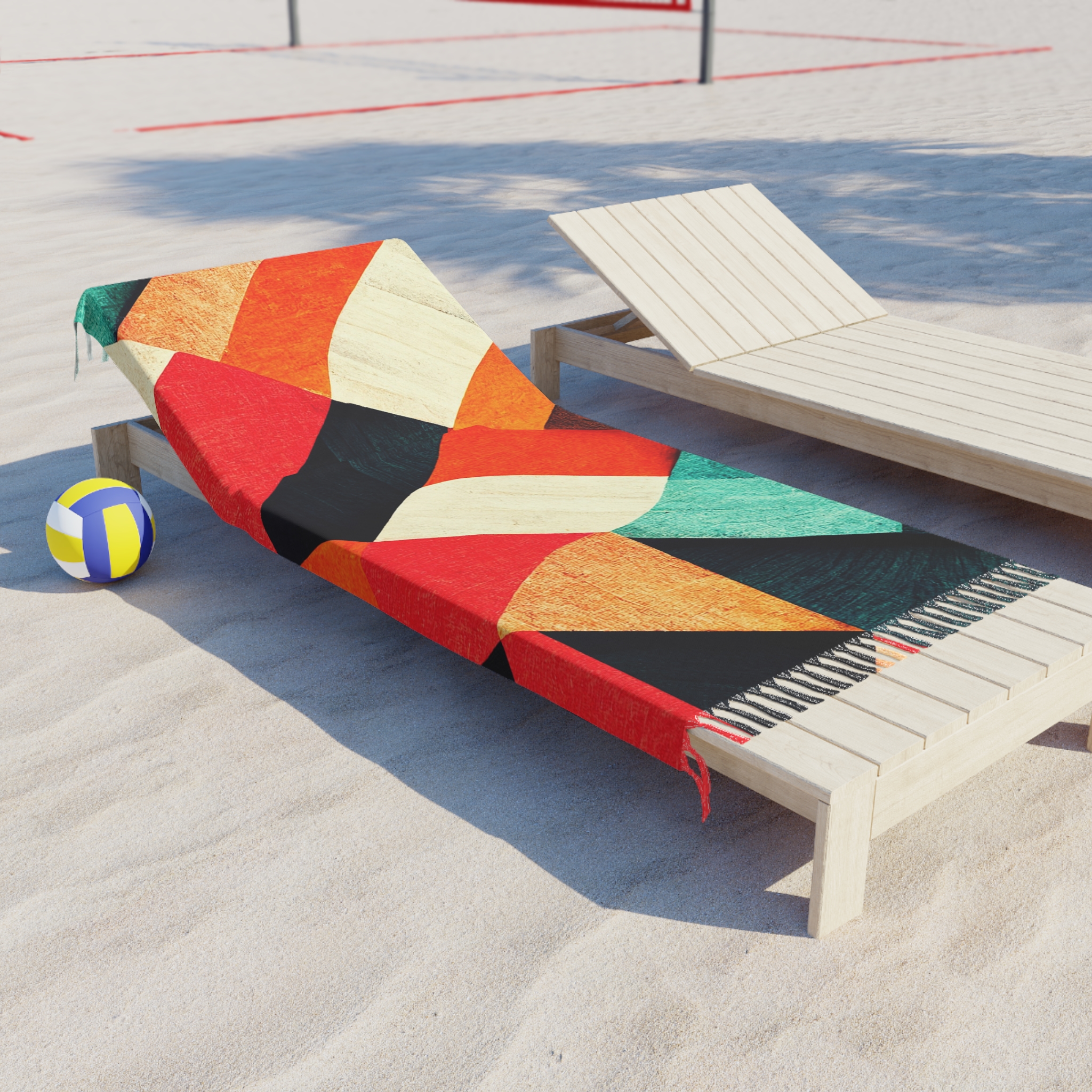 Boho Beach Towel - Retro Geometric Fringe Beach Cloth