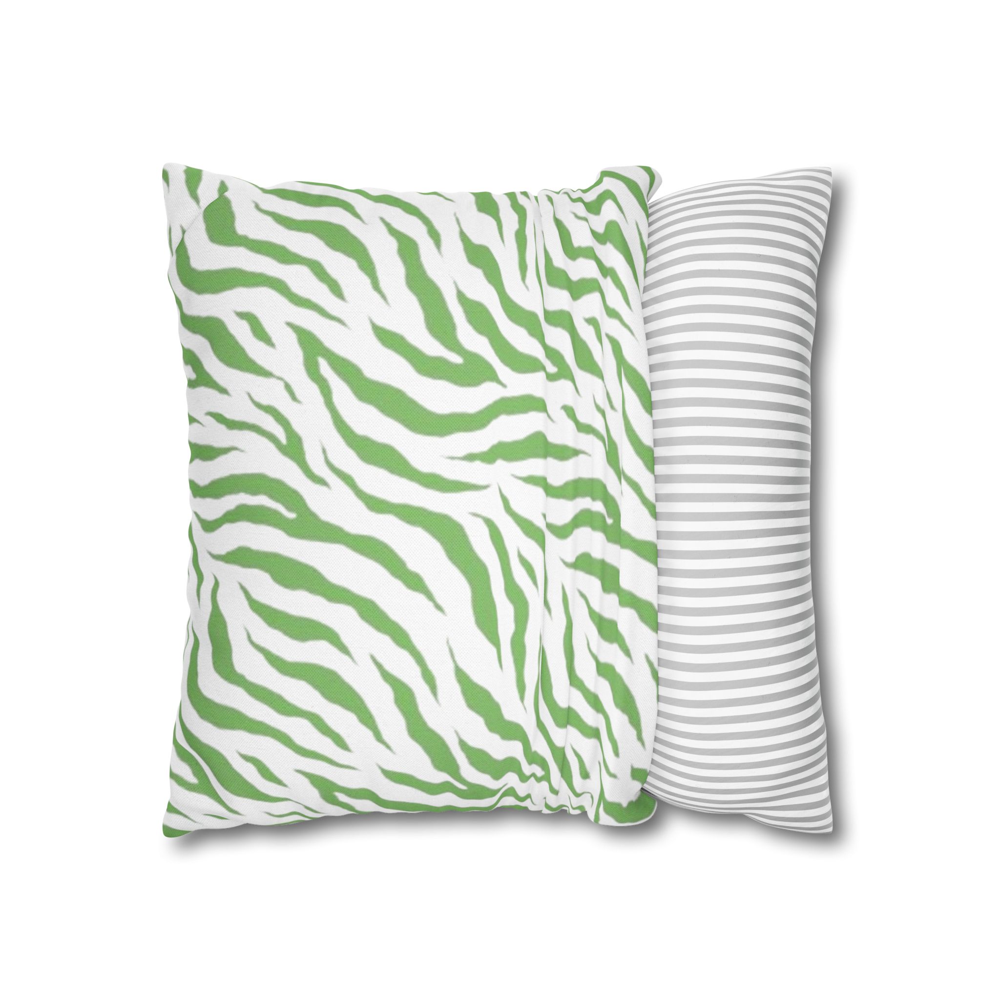 Green Zebra Print Square Pillowcase - Image 14