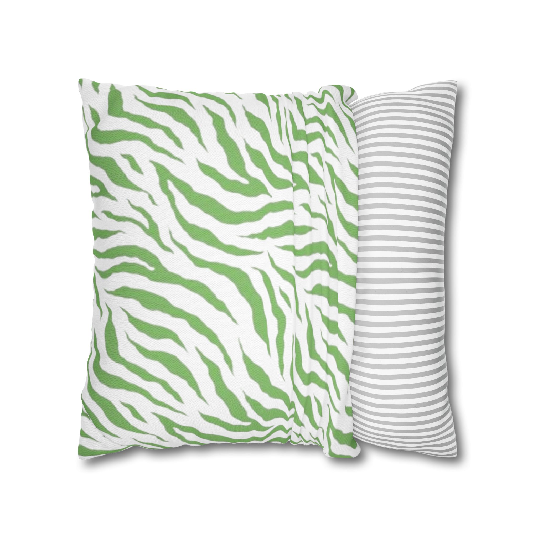 Green Zebra Print Square Pillowcase - Image 17