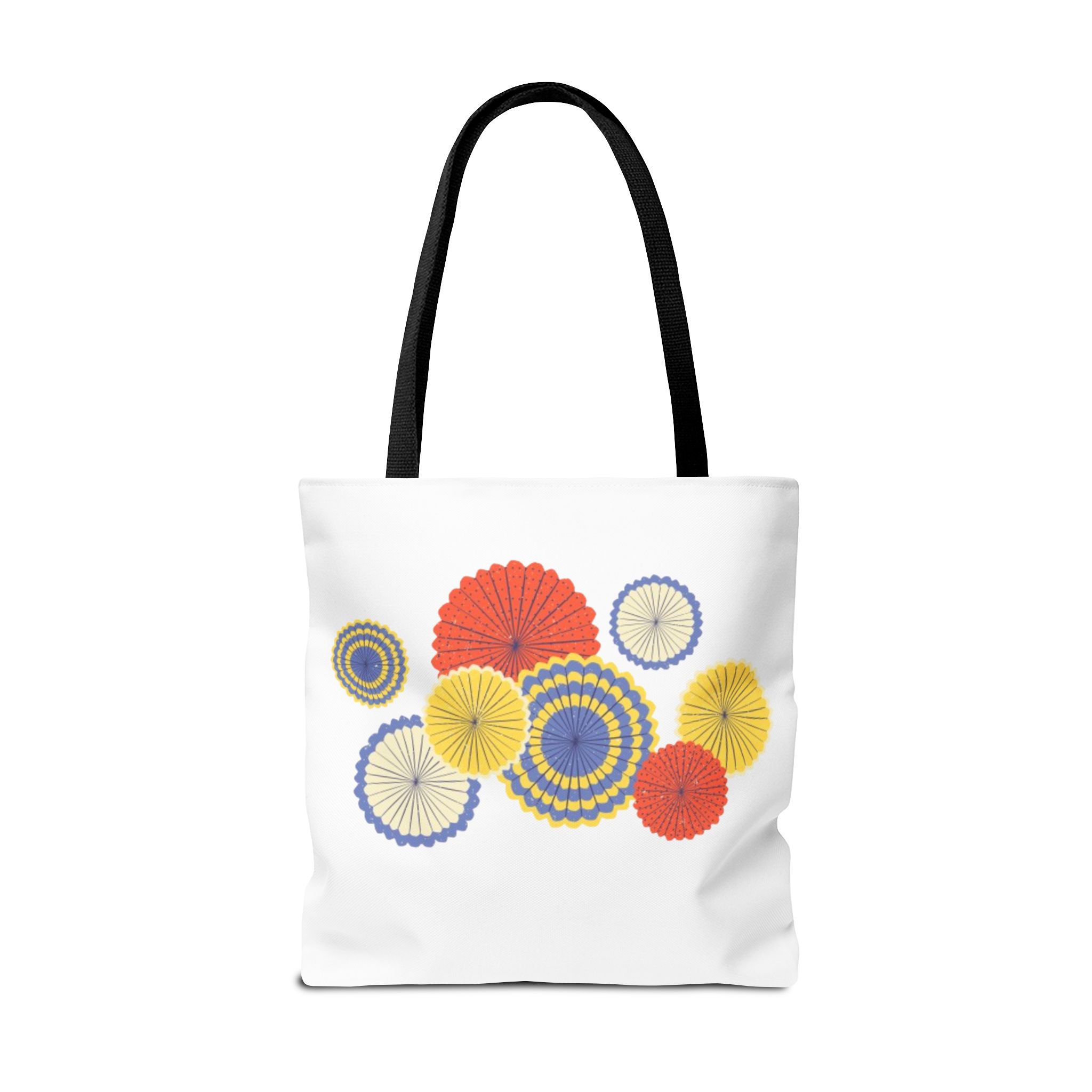 Floral Paper Fans Tote Bag — Colorful Retro Sunburst Design - Image 14