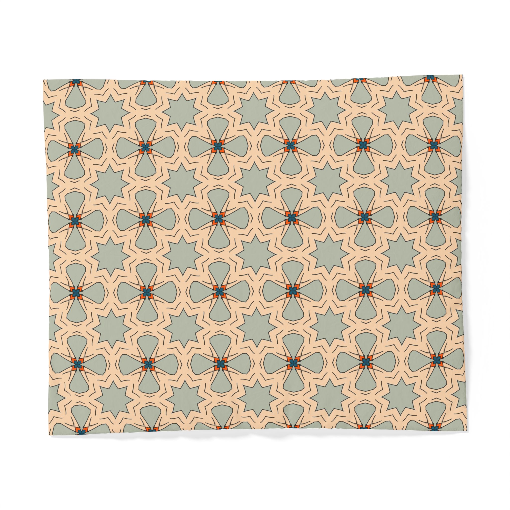 Geometric Boho Pattern Cotton Duvet Cover - Image 2