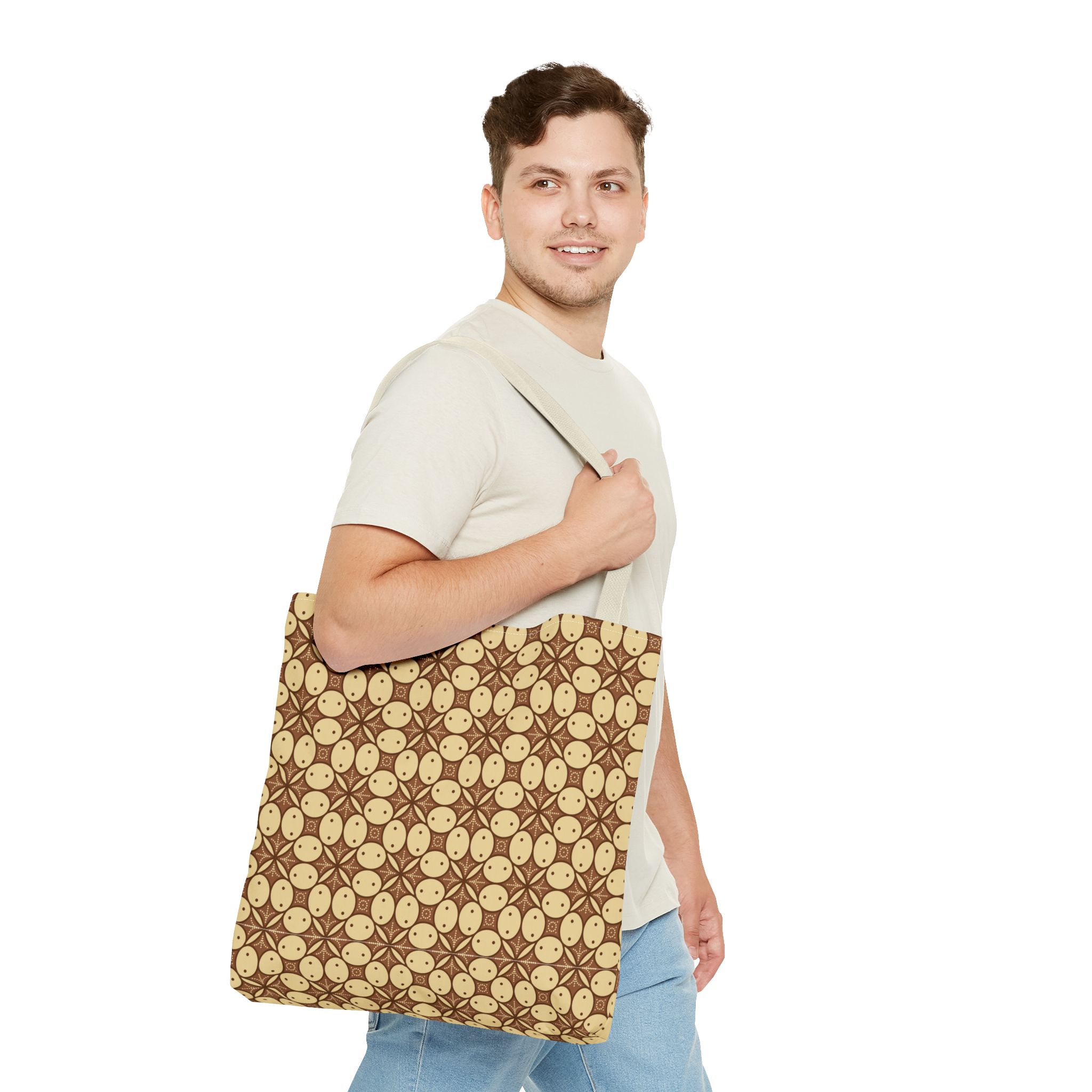 Retro Smiley Face Pattern Tote Bag - Image 58